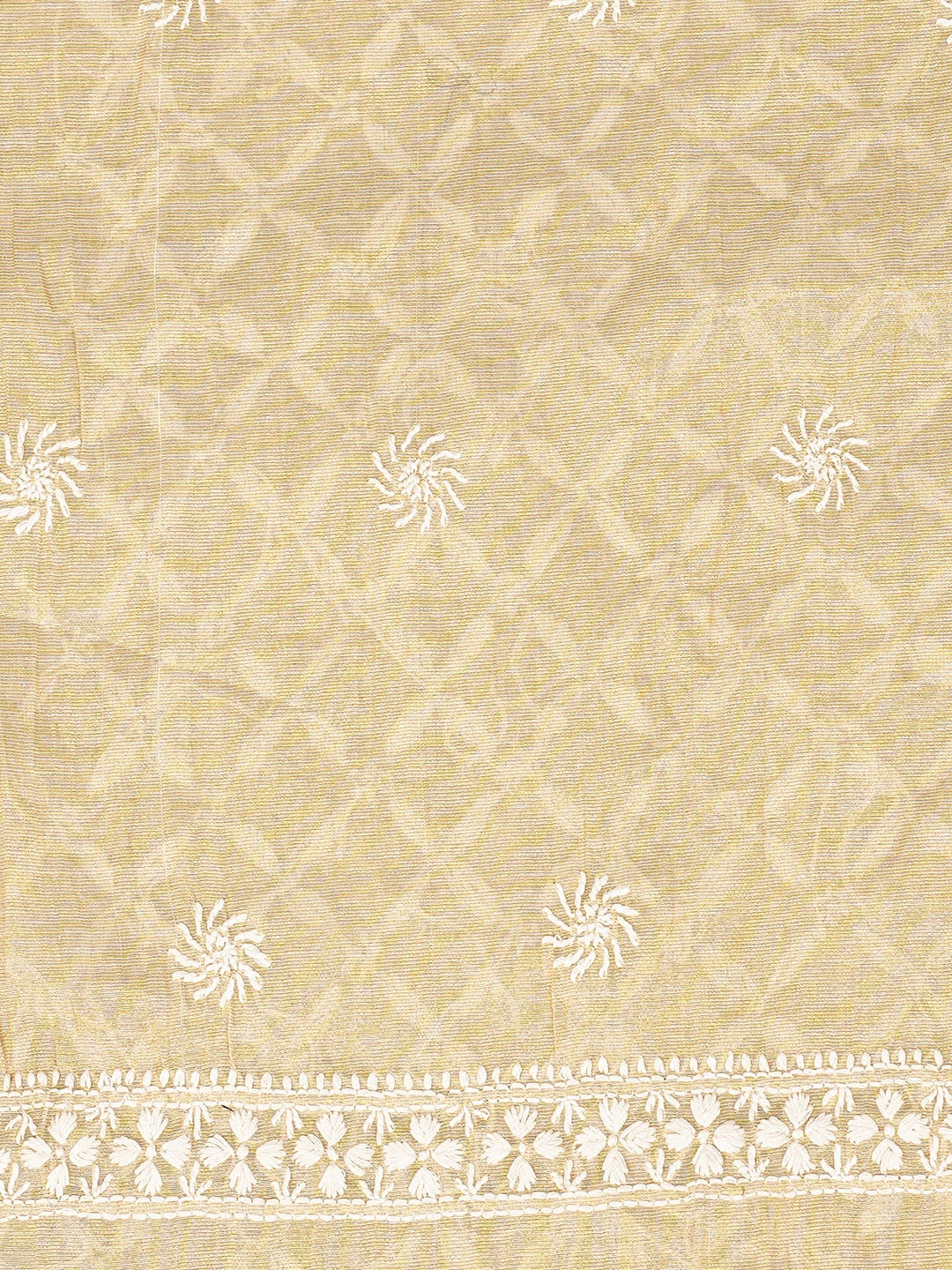 Ada Hand Embroidered Fawn Tissue Lucknowi Chikankari Unstitched Men's Kurta Piece 01A819434