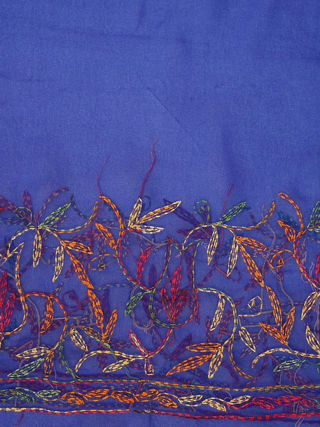 Ada Hand Embroidered Royal Blue Georgette Lucknowi Chikankari Saree and Blouse 01A838106