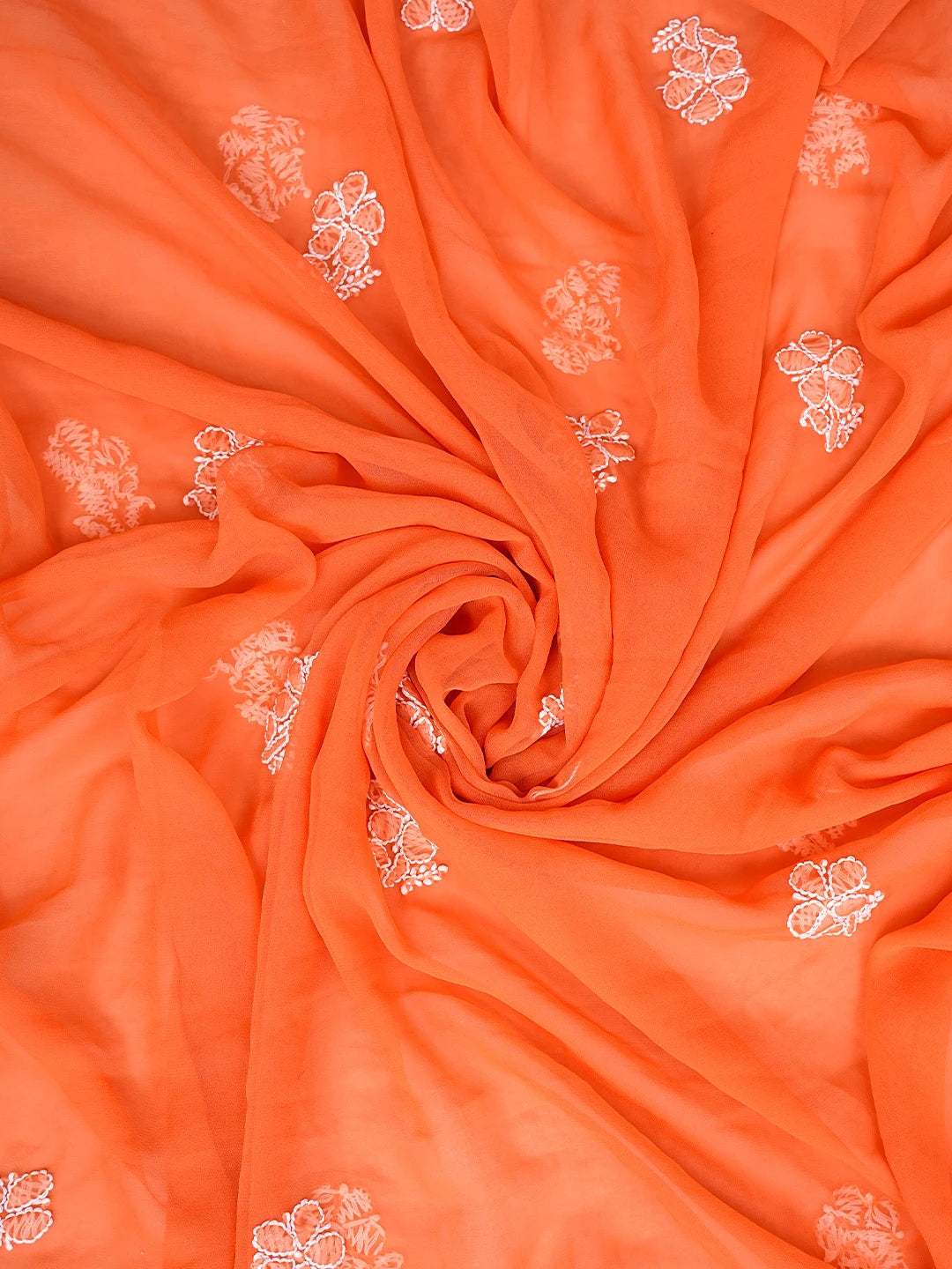 Ada Hand Embroidered Pastel Rust Georgette Lucknowi Chikankari Unstitched Suit Piece 01A836559