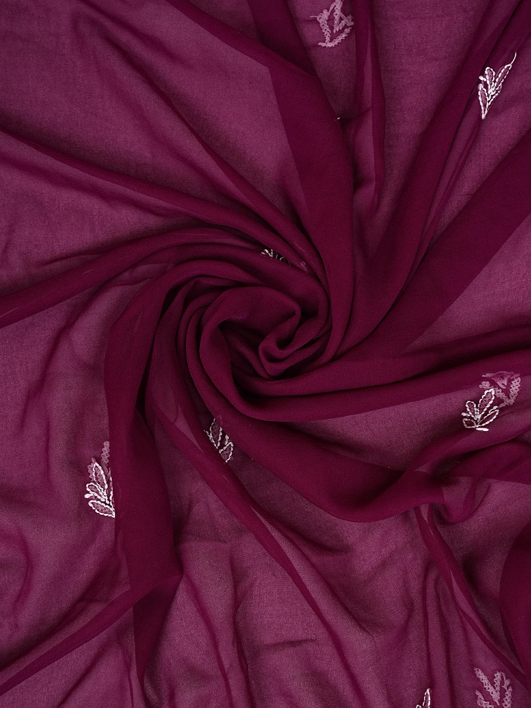 Ada Hand Embroidered Wine Georgette Lucknowi Chikankari Unstitched Suit Piece 01A836562