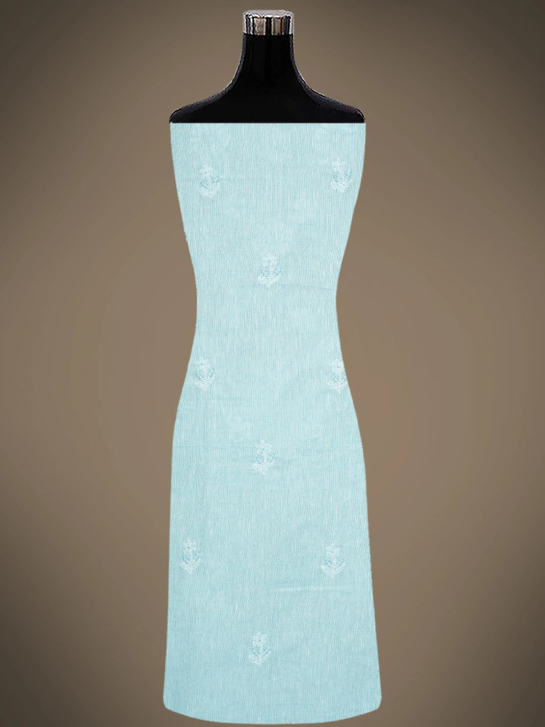 Ada Hand Embroidered Sky Blue Linen Lucknowi Chikankari Unstitched Suit Piece 01A836609