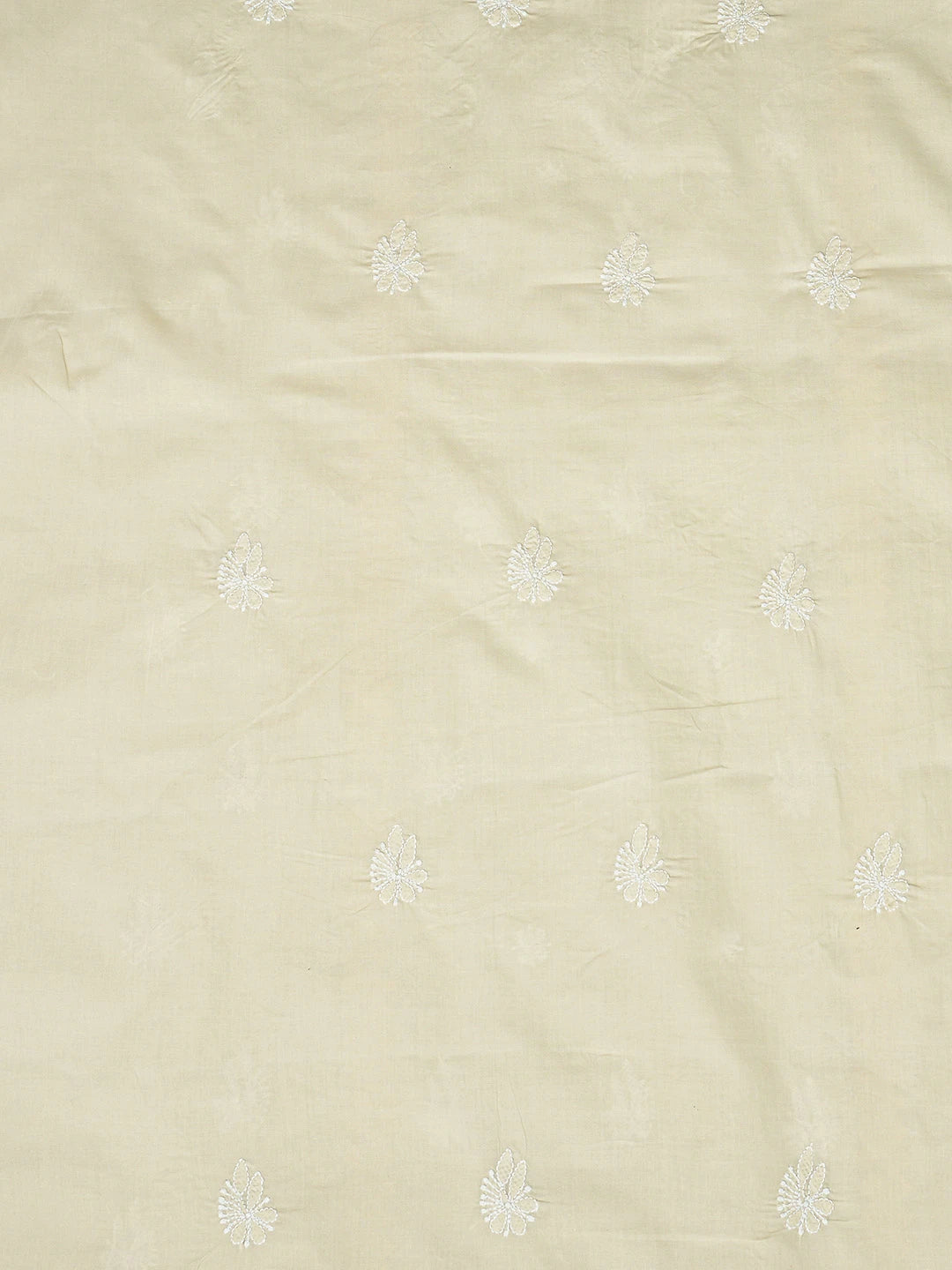 Ada Hand Embroidered Fawn Cotton Lucknowi Chikankari Unstitched Men's Kurta Piece 01A812181
