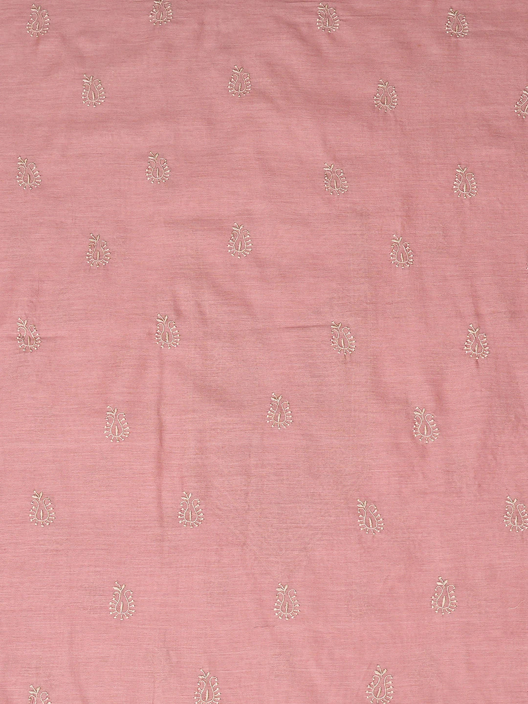 Ada Hand Embroidered Dusty Peach Chanderi Lucknowi Chikankari Unstitched Men's Kurta Piece 01A836846
