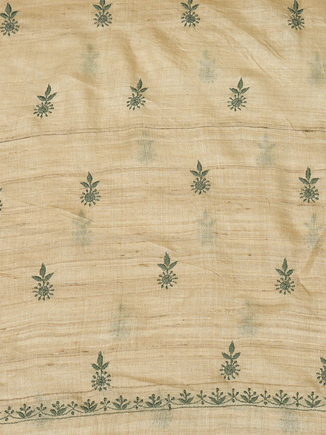 Ada Hand Embroidered Fawn Tussar Silk Lucknowi Chikankari Unstitched Men's Kurta Piece 01A708240