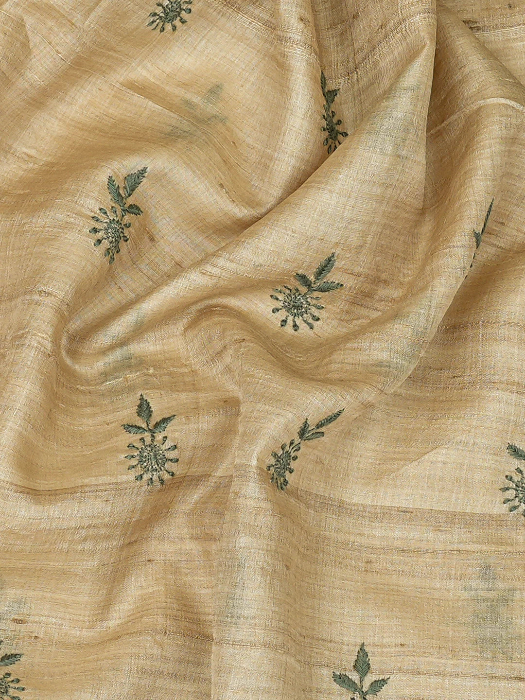 Ada Hand Embroidered Fawn Tussar Silk Lucknowi Chikankari Unstitched Men's Kurta Piece 01A708240