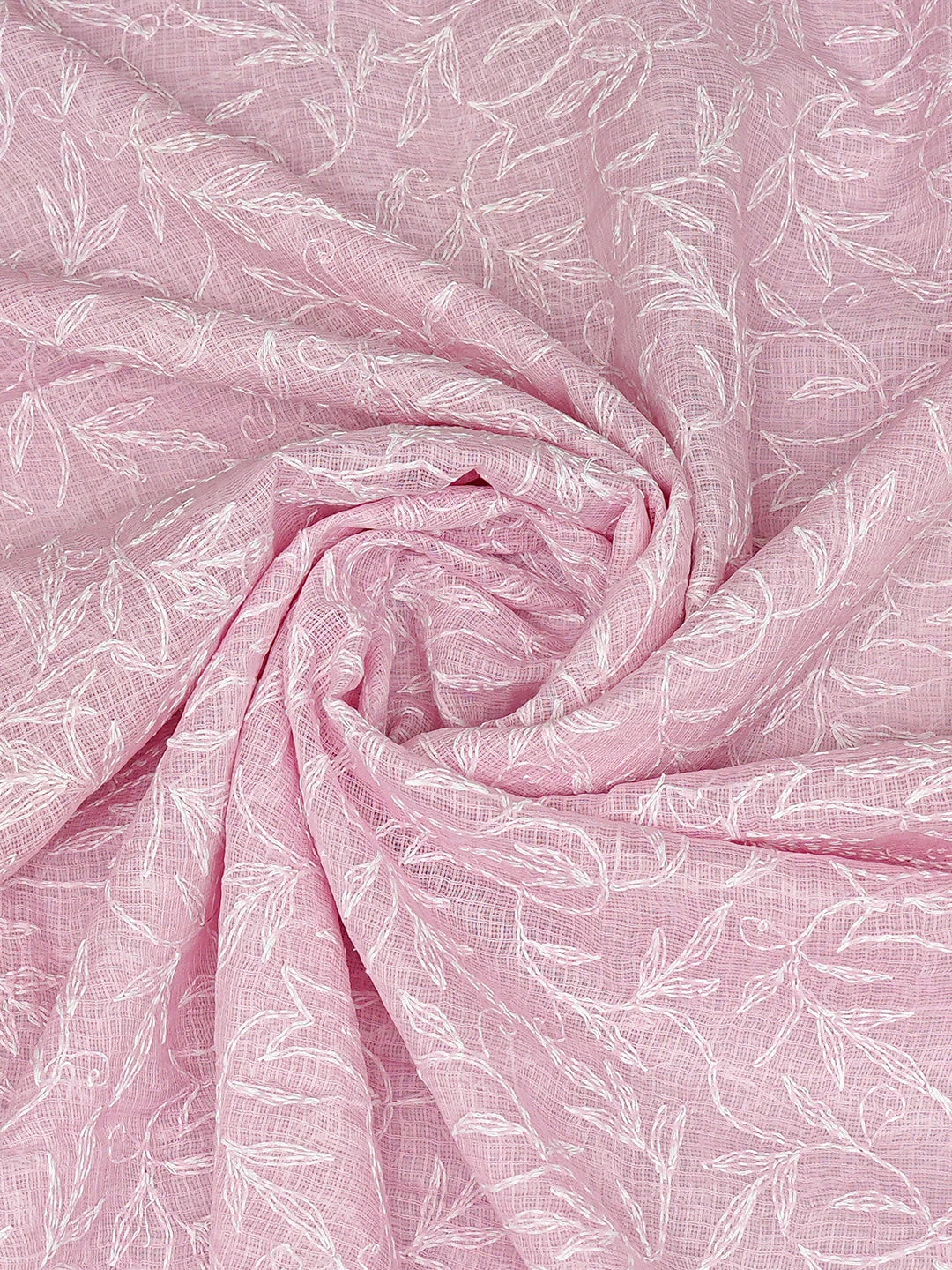 Ada Hand Embroidered Pink Kota Lucknowi Chikankari Dupatta 01A794394