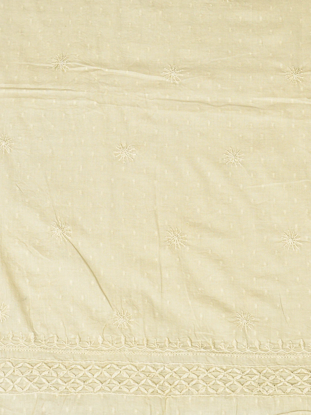 Ada Hand Embroidered Beige Cotton Lucknowi Chikankari Unstitched Men's Kurta Piece 01A749151