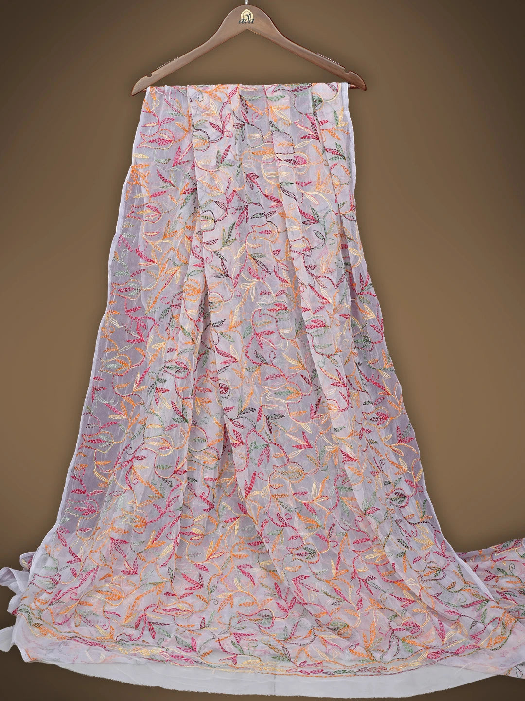 Ada Hand Embroidered White Georgette Lucknowi Chikankari Saree and Blouse 01A838103