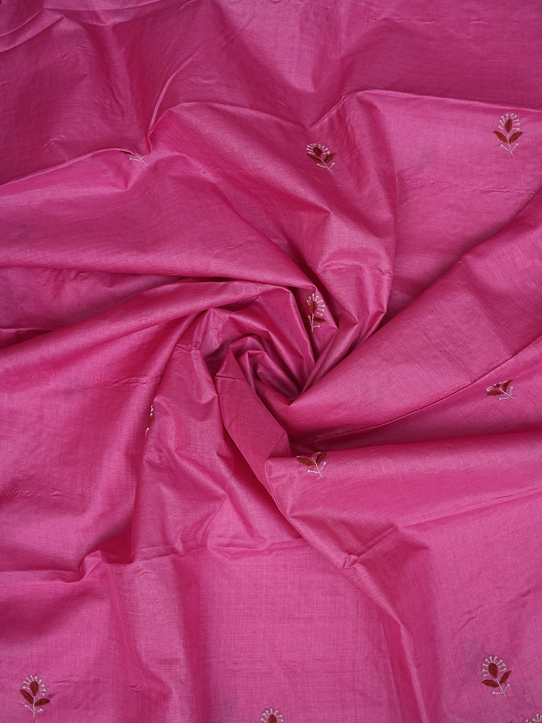 Ada Hand Embroidered Magenta Silk Lucknowi Chikankari Unstitched Kurta Dupatta Set 01A837218