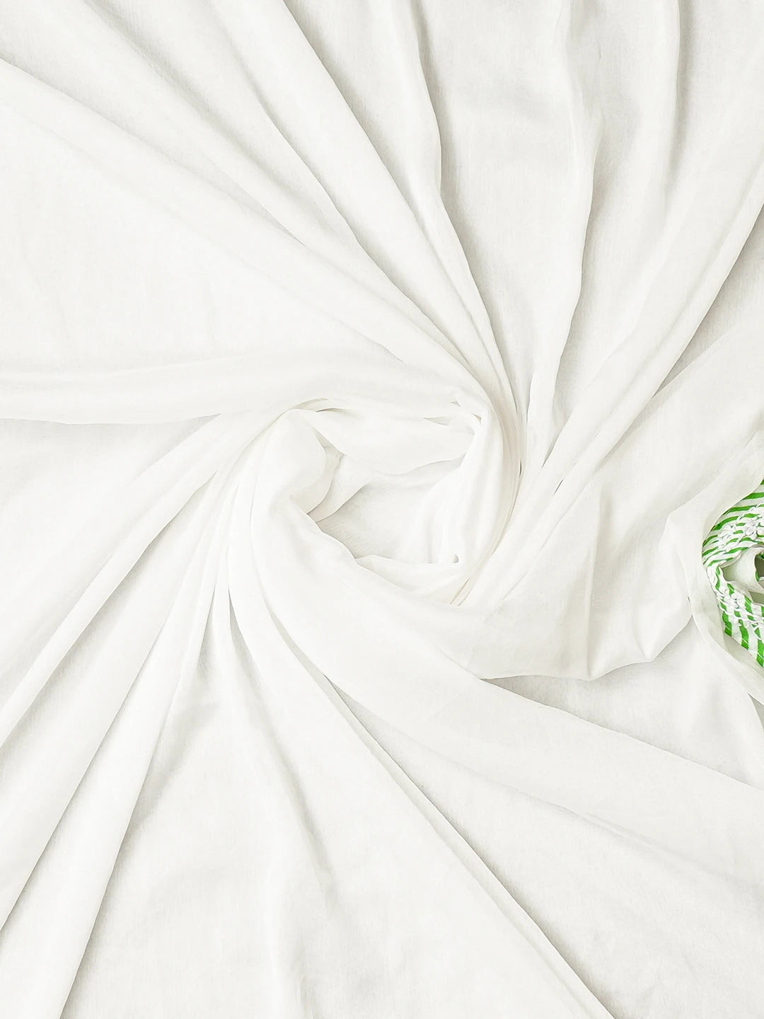 Ada Hand Embroidered White And Green Cotton Lucknowi Chikankari Unstitched Suit Piece 01A836818