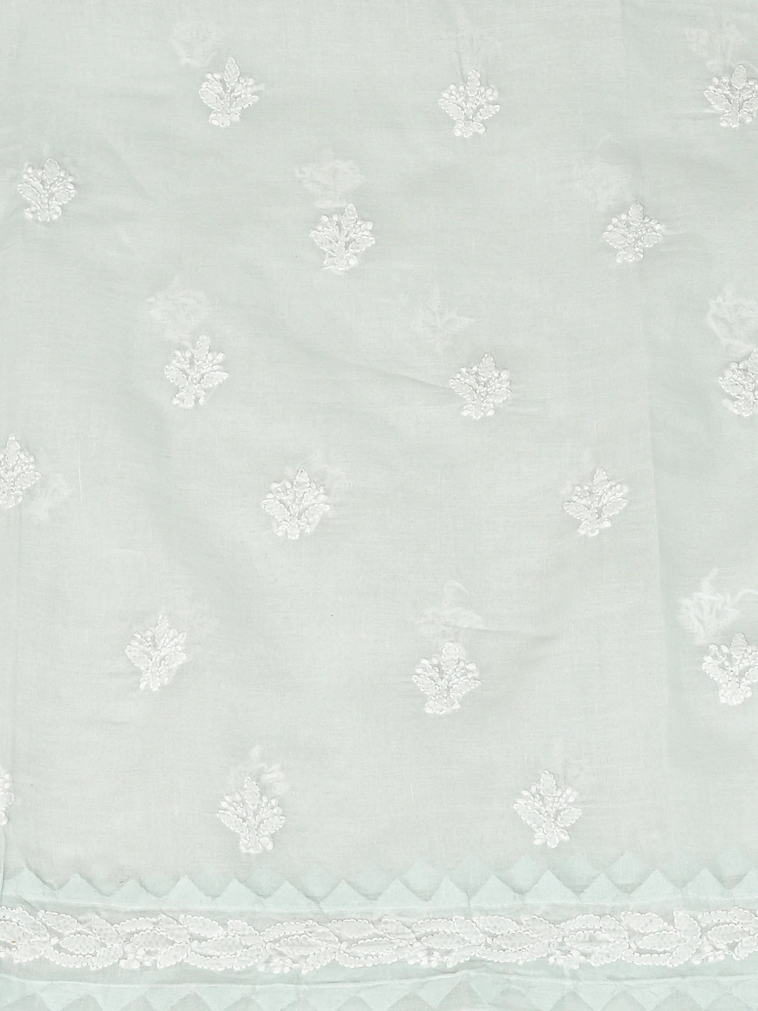 Ada Hand Embroidered Light Blue Cotton Lucknowi Chikankari Unstitched Suit Piece 01A836861