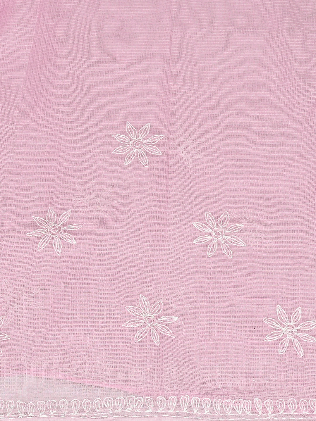 Ada Hand Embroidered Pink Kota Lucknowi Chikankari Unstitched Kurta Piece 01A836441