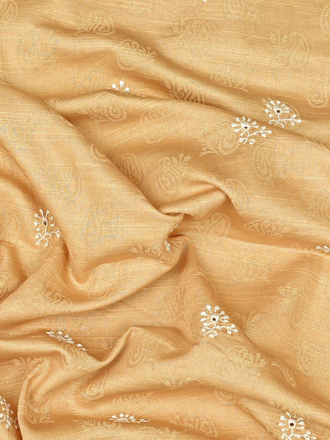 Ada Hand Embroidered Fawn Linen Lucknowi Chikankari Unstitched Men's Kurta Piece 01A774985