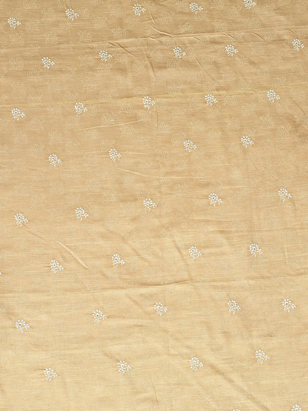Ada Hand Embroidered Fawn Linen Lucknowi Chikankari Unstitched Men's Kurta Piece 01A774985