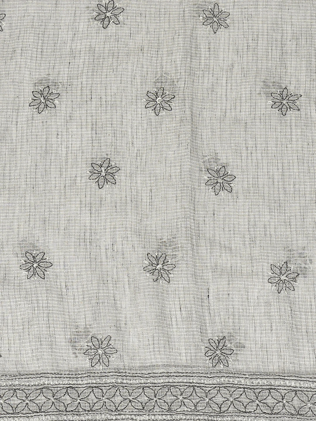 Ada Hand Embroidered Grey Kota Lucknowi Chikankari Unstitched Suit Piece 01A831707