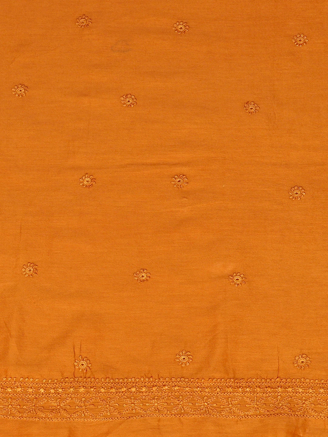 Ada Hand Embroidered Mustard Brown Chanderi Lucknowi Chikankari Unstitched Men's Kurta Piece 01A697150