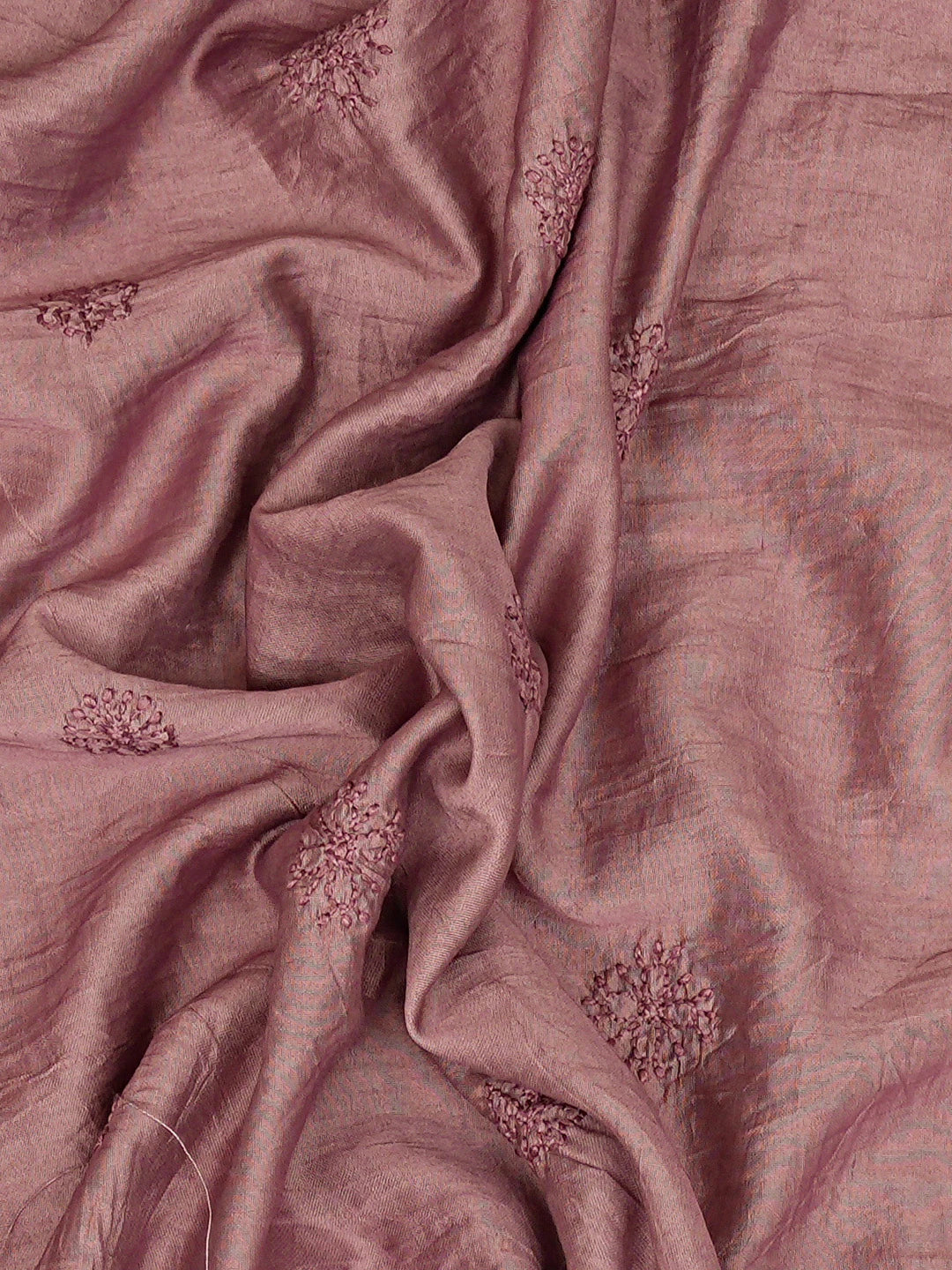 Ada Hand Embroidered Onion Pink Chanderi Lucknowi Chikankari Unstitched Men's Kurta Piece 01A748107