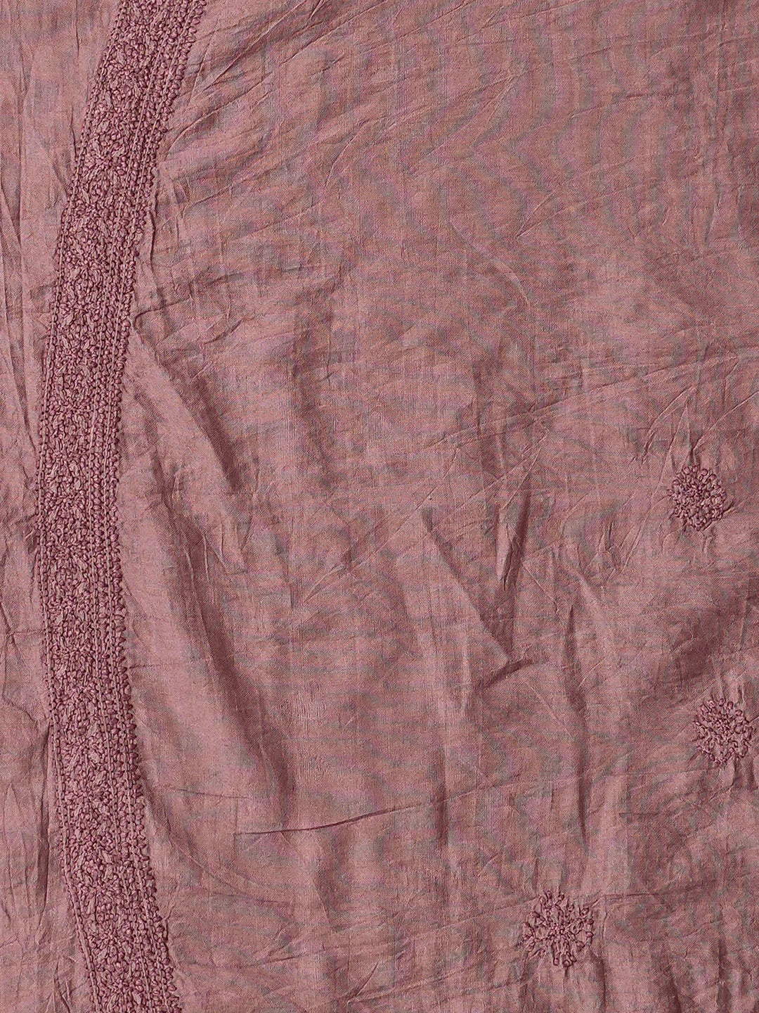 Ada Hand Embroidered Onion Pink Chanderi Lucknowi Chikankari Unstitched Men's Kurta Piece 01A748107