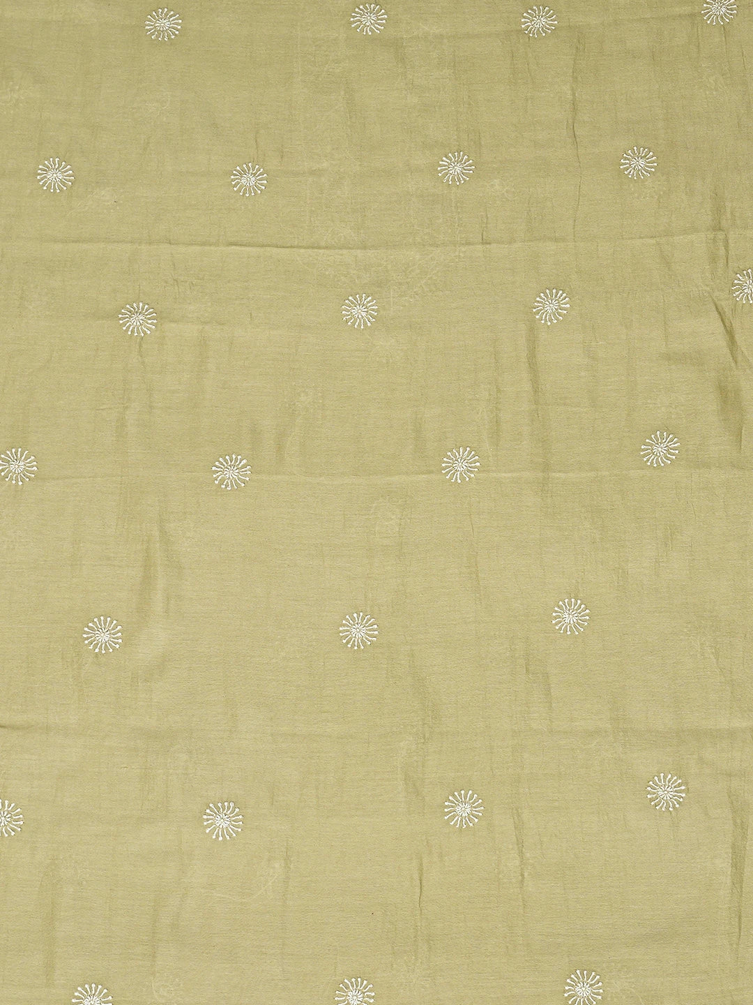Ada Hand Embroidered Pista Green Chanderi Lucknowi Chikankari Unstitched Men's Kurta Piece 01A703314