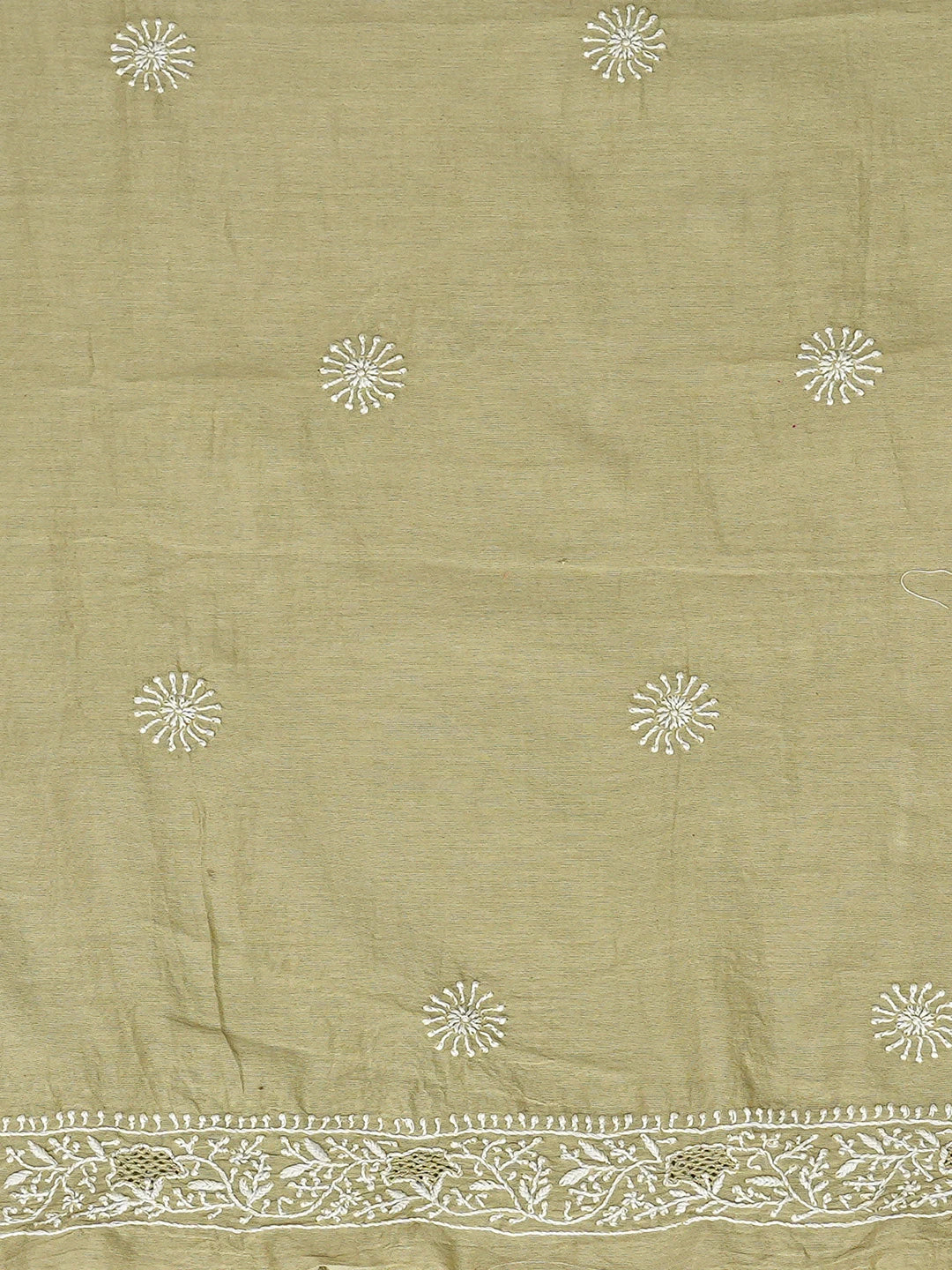 Ada Hand Embroidered Pista Green Chanderi Lucknowi Chikankari Unstitched Men's Kurta Piece 01A703314