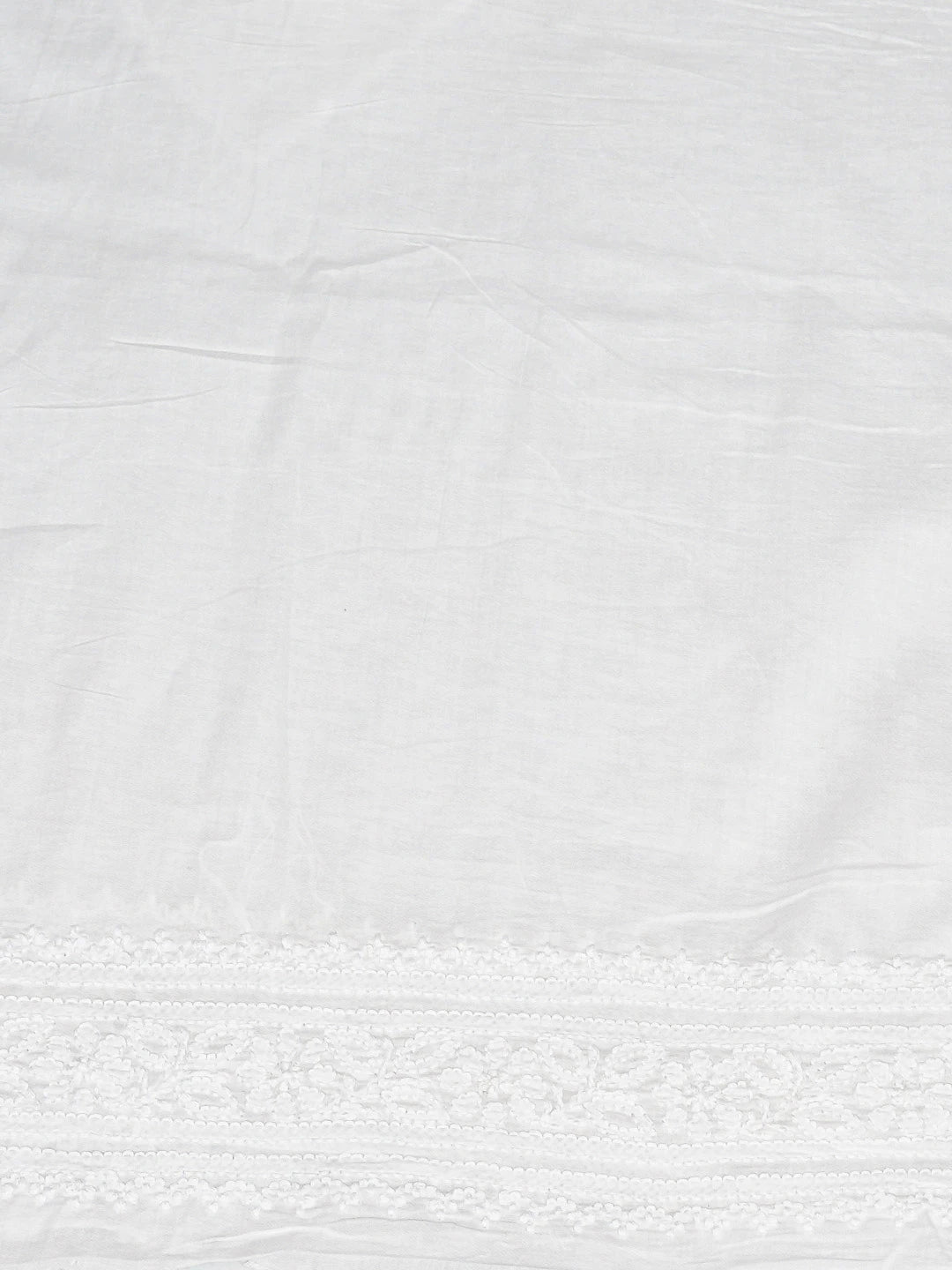 Ada Hand Embroidered White Cotton Lucknowi Chikankari Unstitched Kurta Piece 01A779127