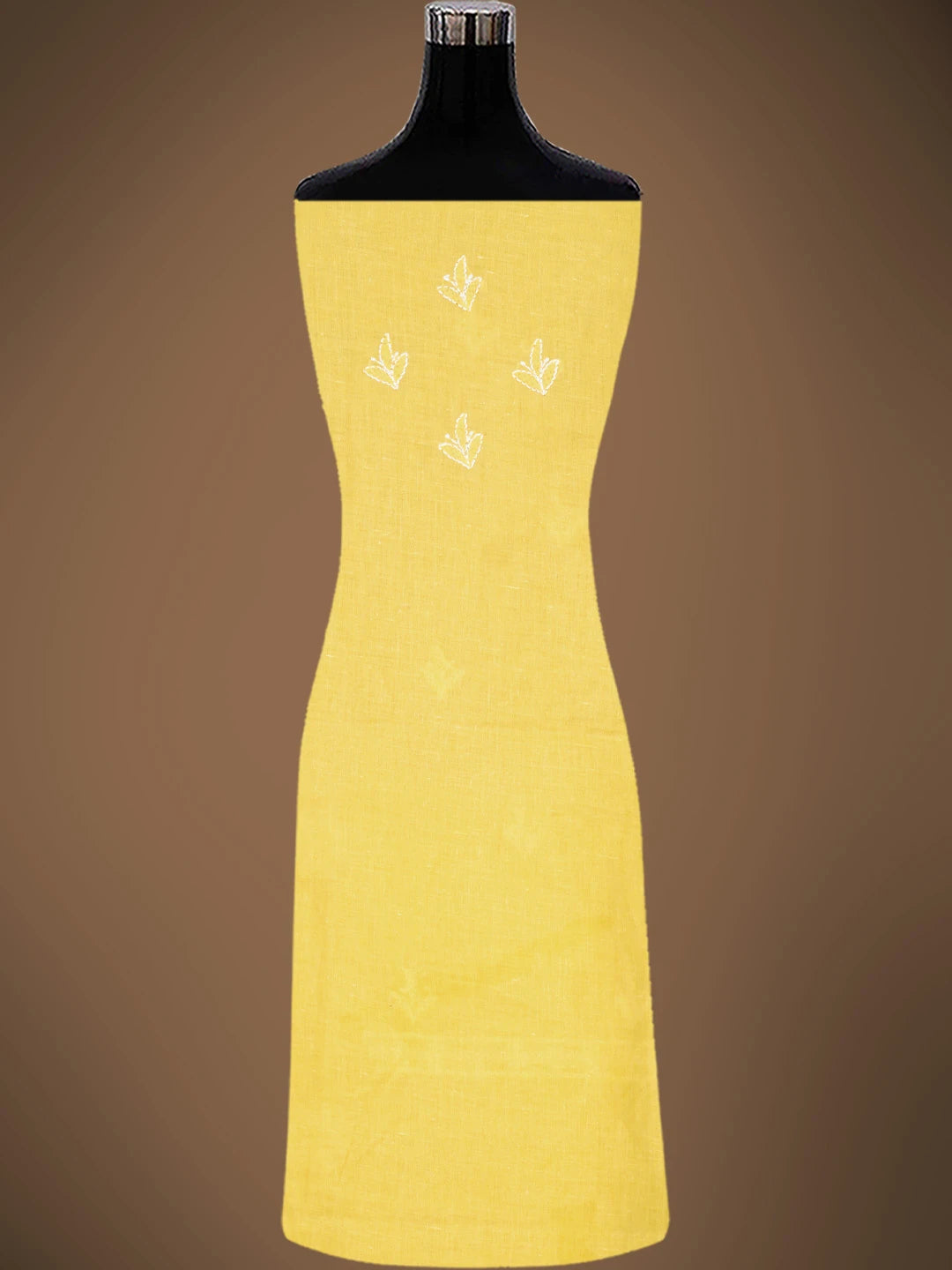 Ada Hand Embroidered Yellow Cotton Lucknowi Chikankari Unstitched Suit Piece 01A818694