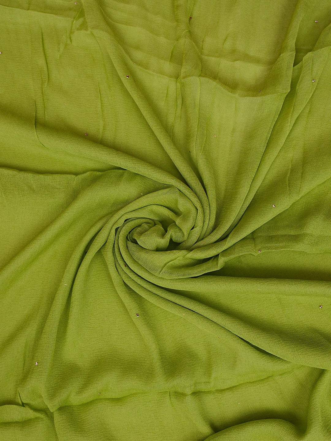 Ada Hand Embroidered Green Cotton Lucknowi Chikankari Unstitched Suit Piece With Mukaish Work 01A839700