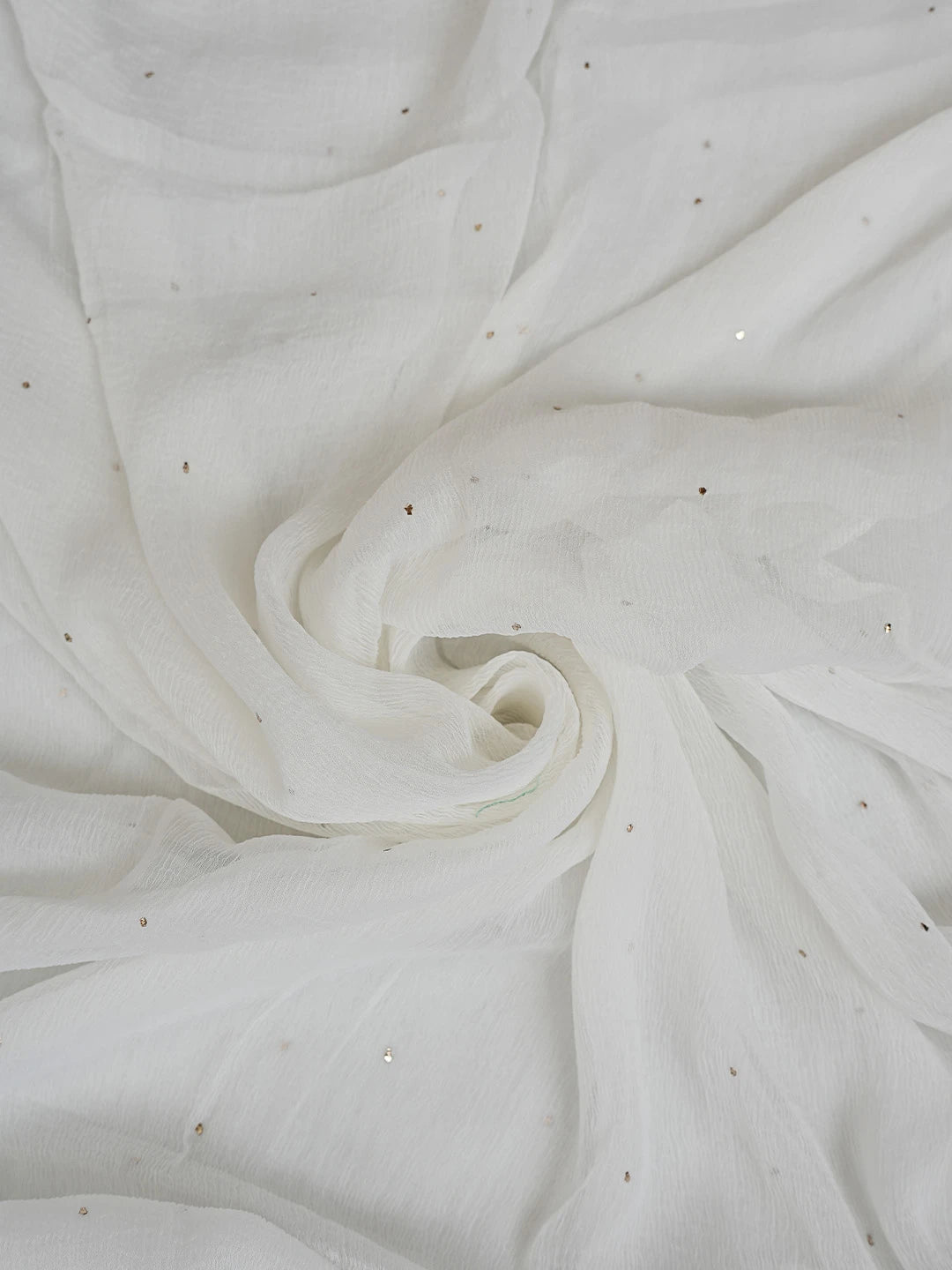 Ada Hand Embroidered White Cotton Lucknowi Chikankari Unstitched Suit Piece With Mukaish Work 01A839563