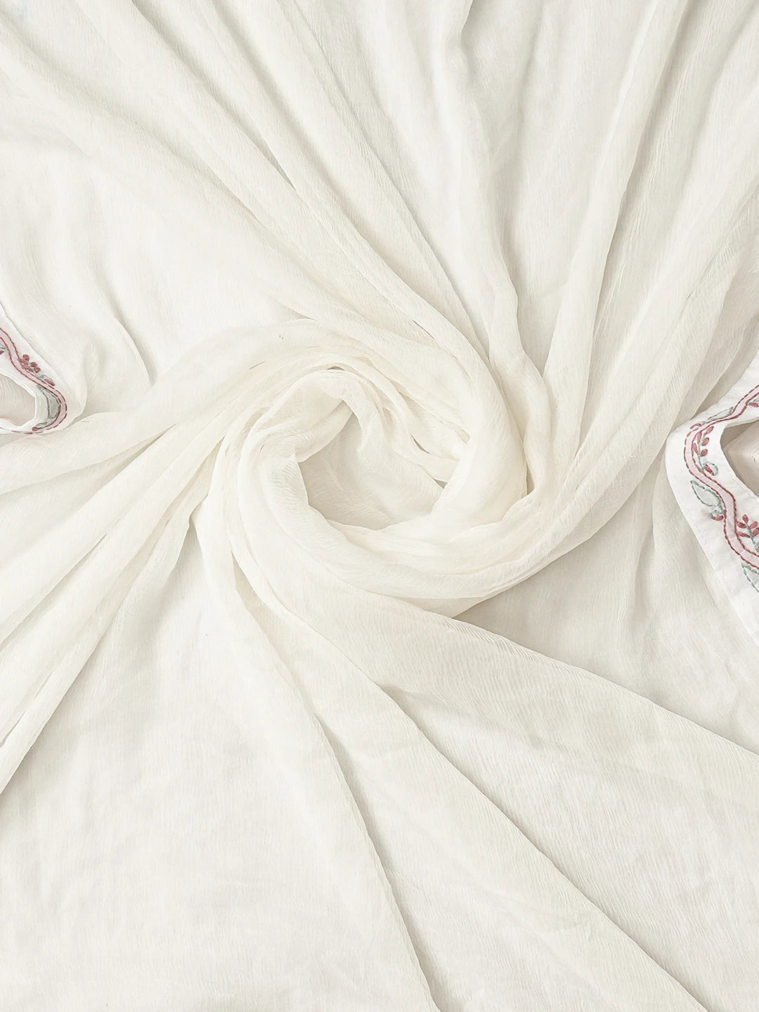 Ada Hand Embroidered White Cotton Lucknowi Chikankari Unstitched Suit Piece 01A836868