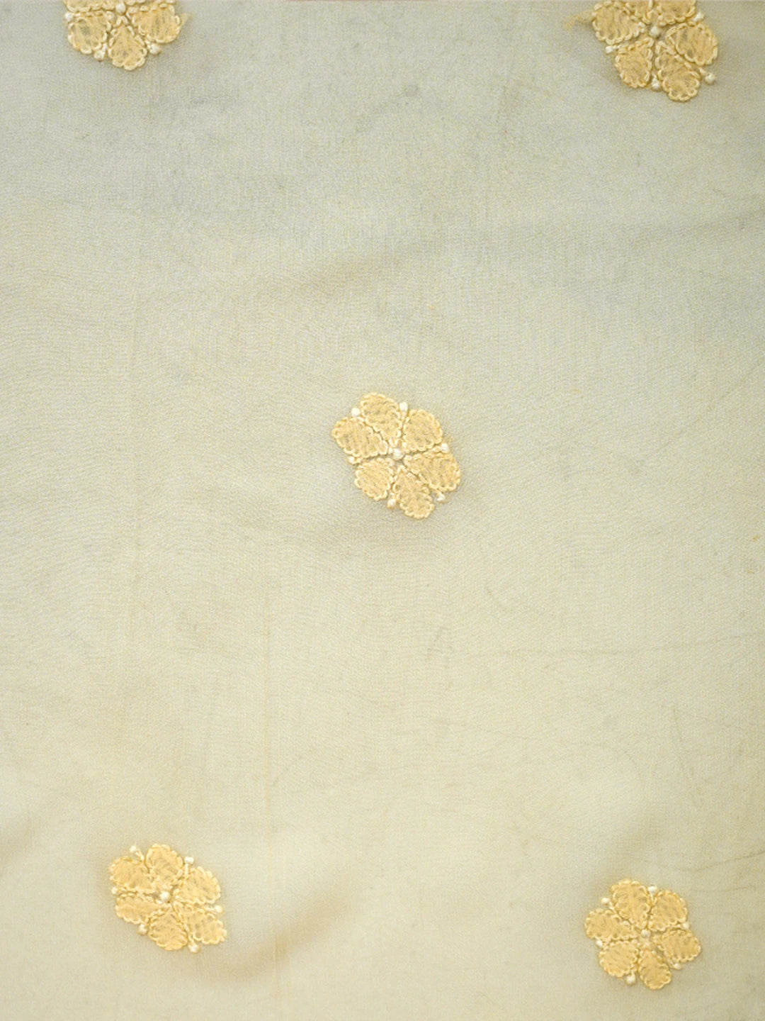 Ada Hand Embroidered Biscuit Yellow Viscose Georgette Lucknowi Chikankari Semi-stitched Anarkali Kurta Dupatta Set 01A807113