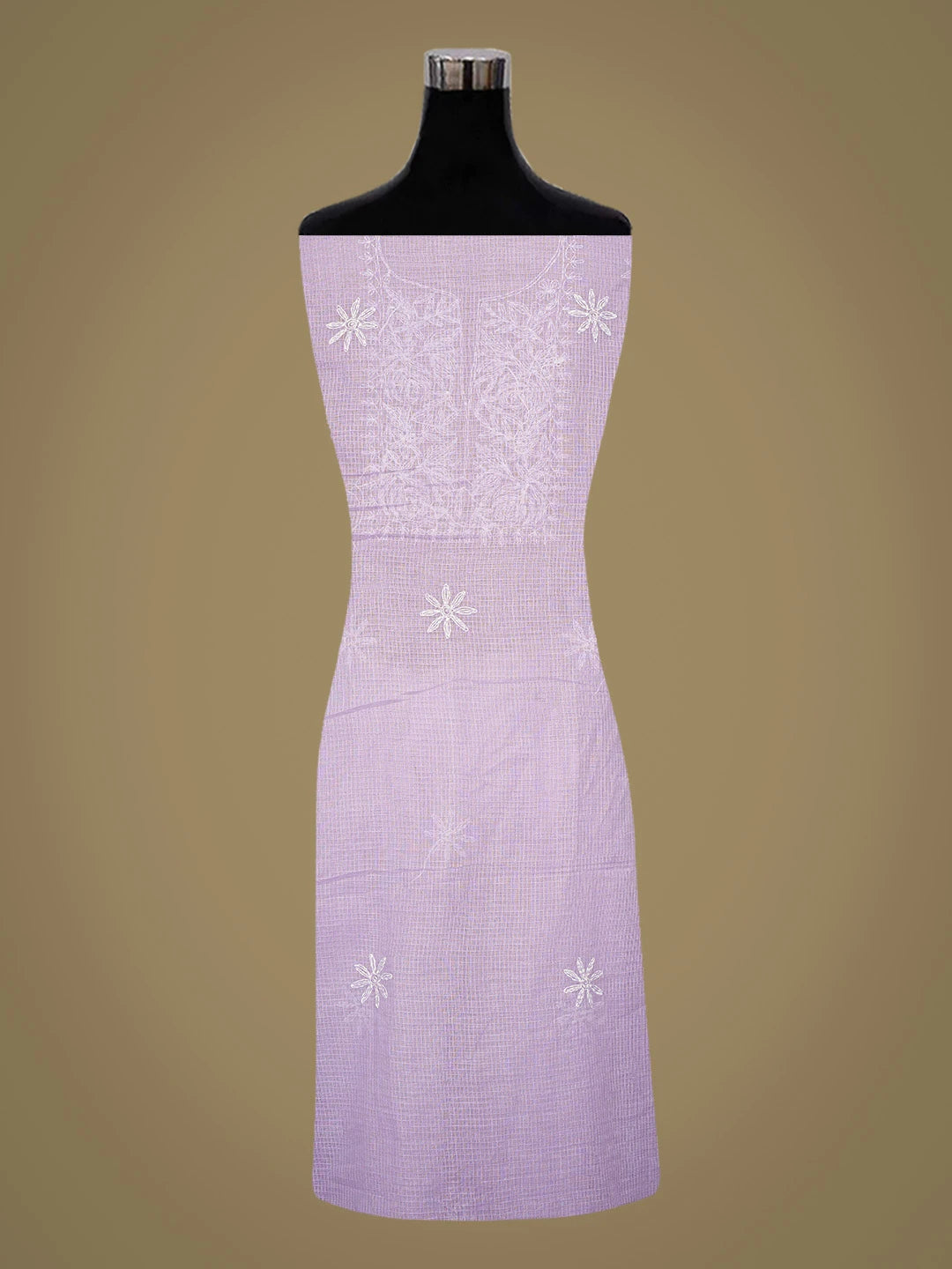 Ada Hand Embroidered Mauve Kota Lucknowi Chikankari Unstitched Kurta Piece 01A838001