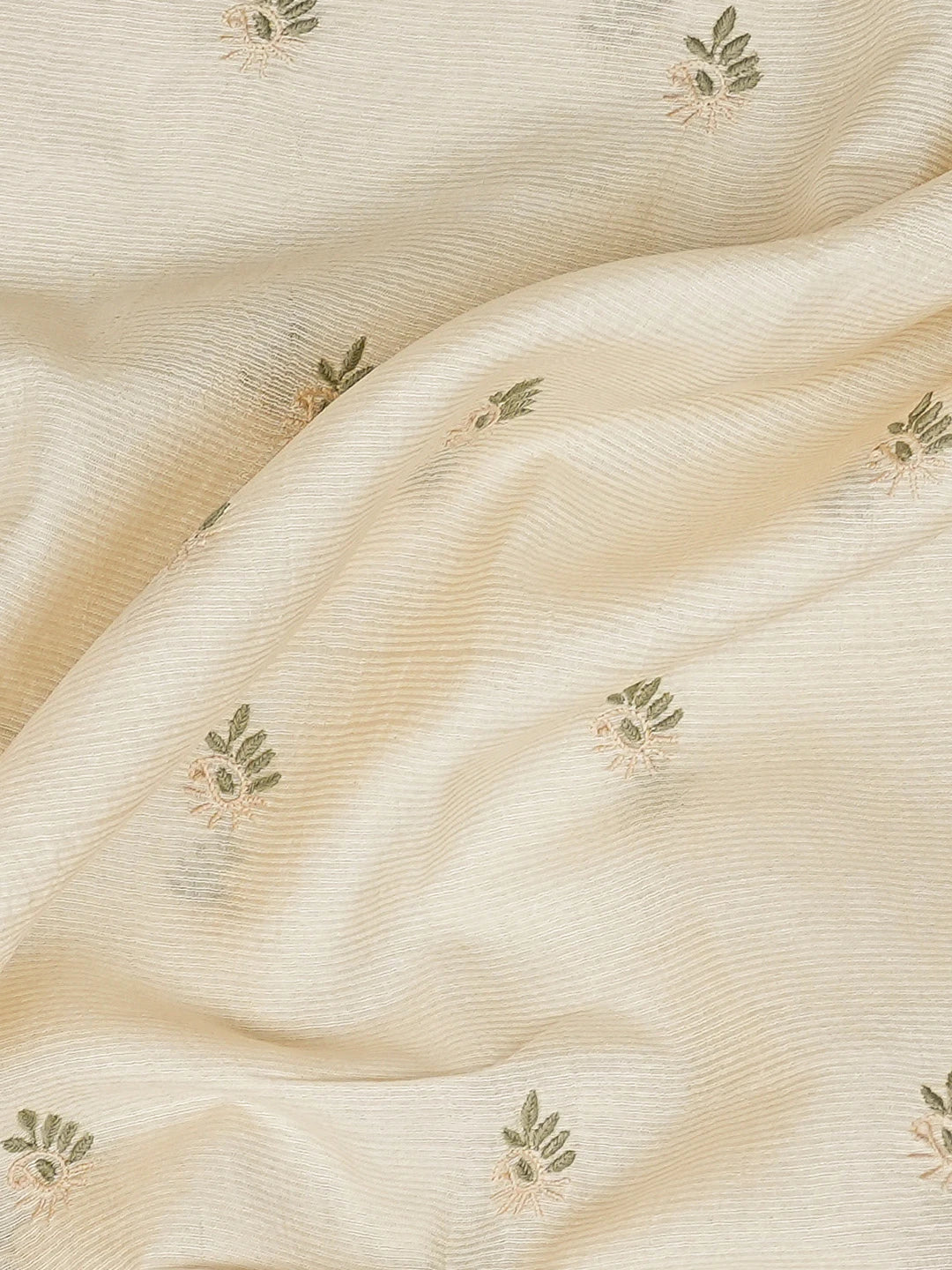Ada Hand Embroidered Fawn Silk Lucknowi Chikankari Unstitched Men's Kurta Piece 01A837309