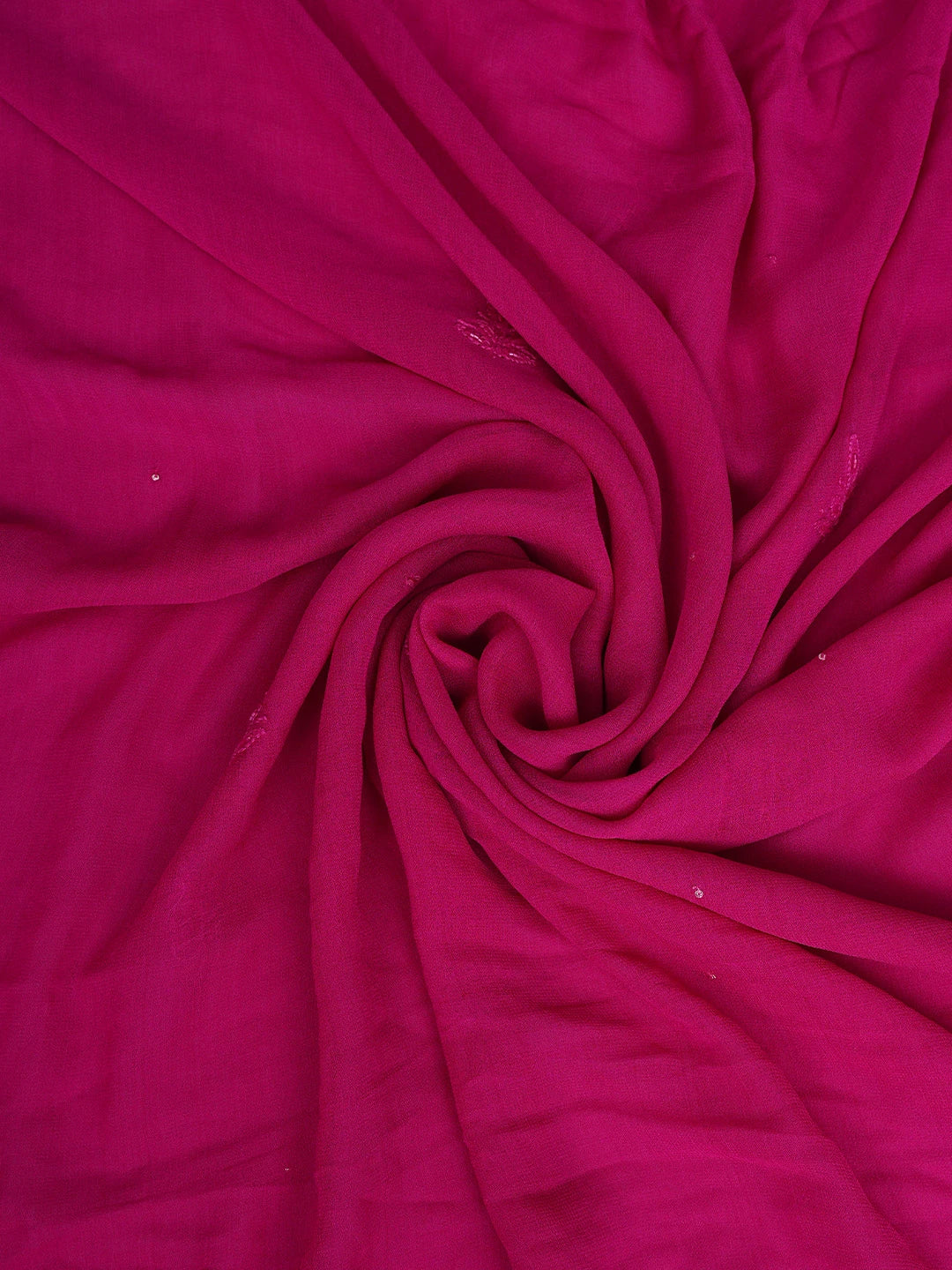 Ada Hand Embroidered Magenta Viscose Georgette Lucknowi Chikankari Unstitched Kurta Dupatta Set With Sequinned Work 01A771716