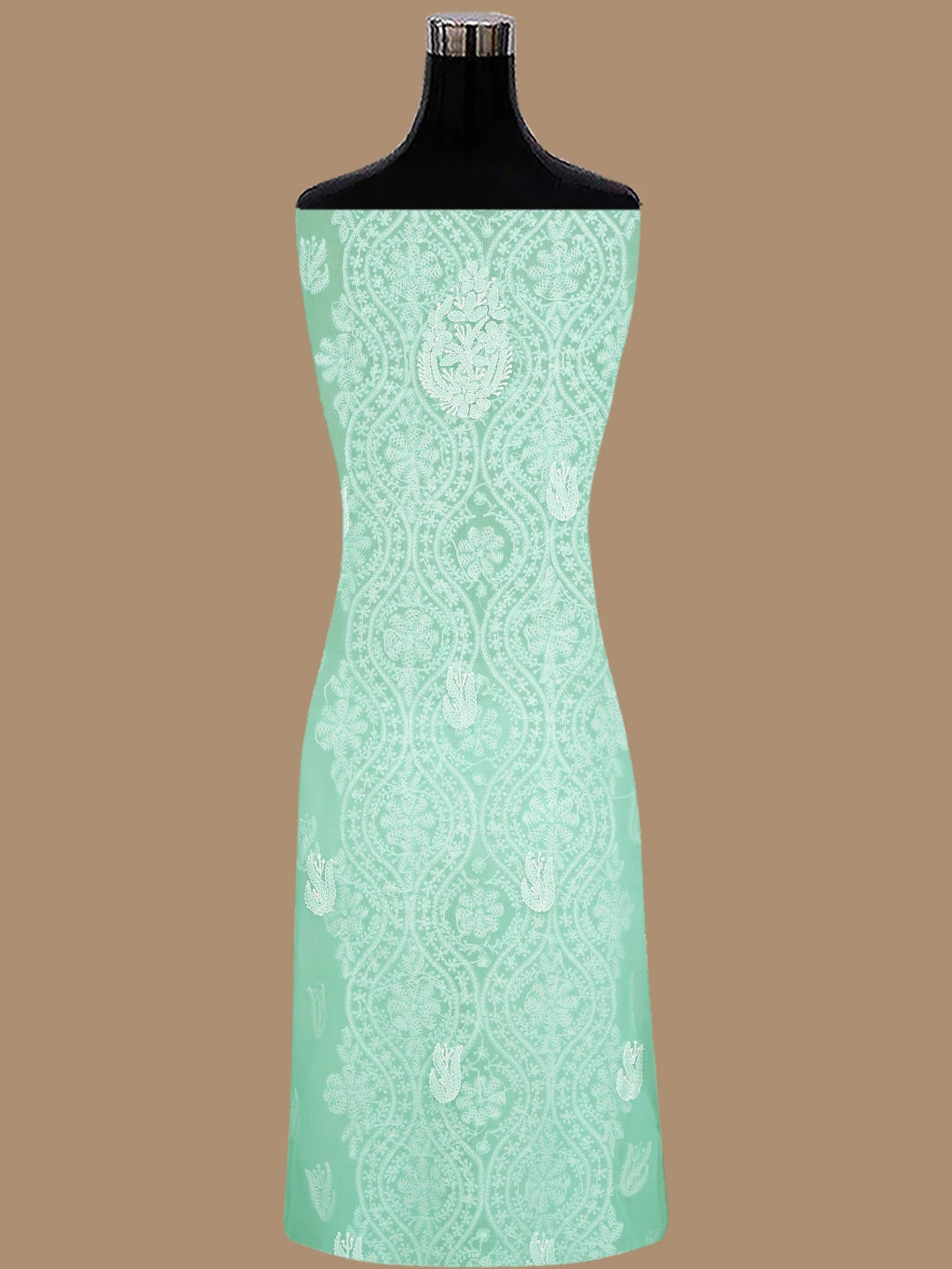 Ada Hand Embroidered Sea Green Georgette Lucknowi Chikankari Unstitched Suit Piece 01A843491