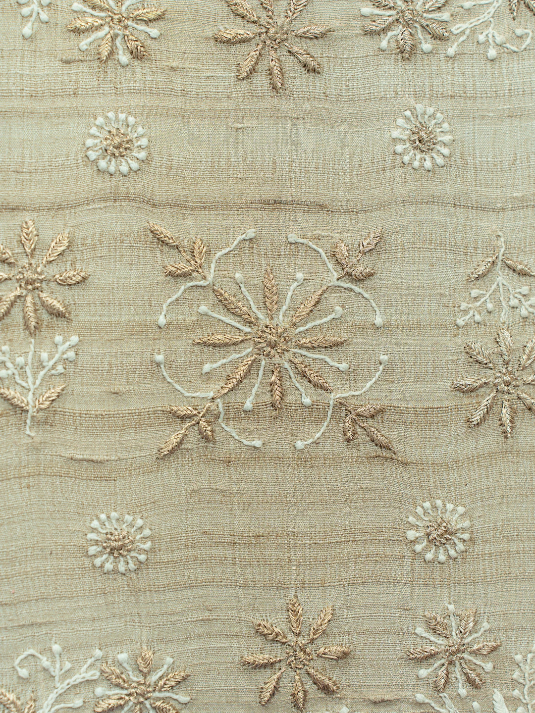 Ada Hand Embroidered Fawn Silk Lucknowi Chikankari Jewellery Box With Zari Taar Work 01A775624
