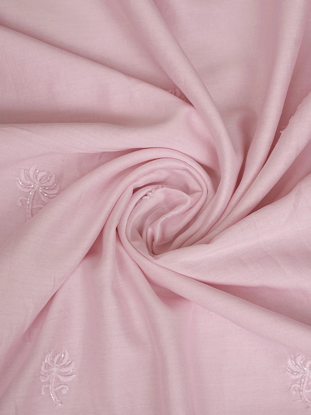 Ada Hand Embroidered Pink Chanderi Lucknowi Chikankari Unstitched Suit Piece With Cutdana Work 01A648327