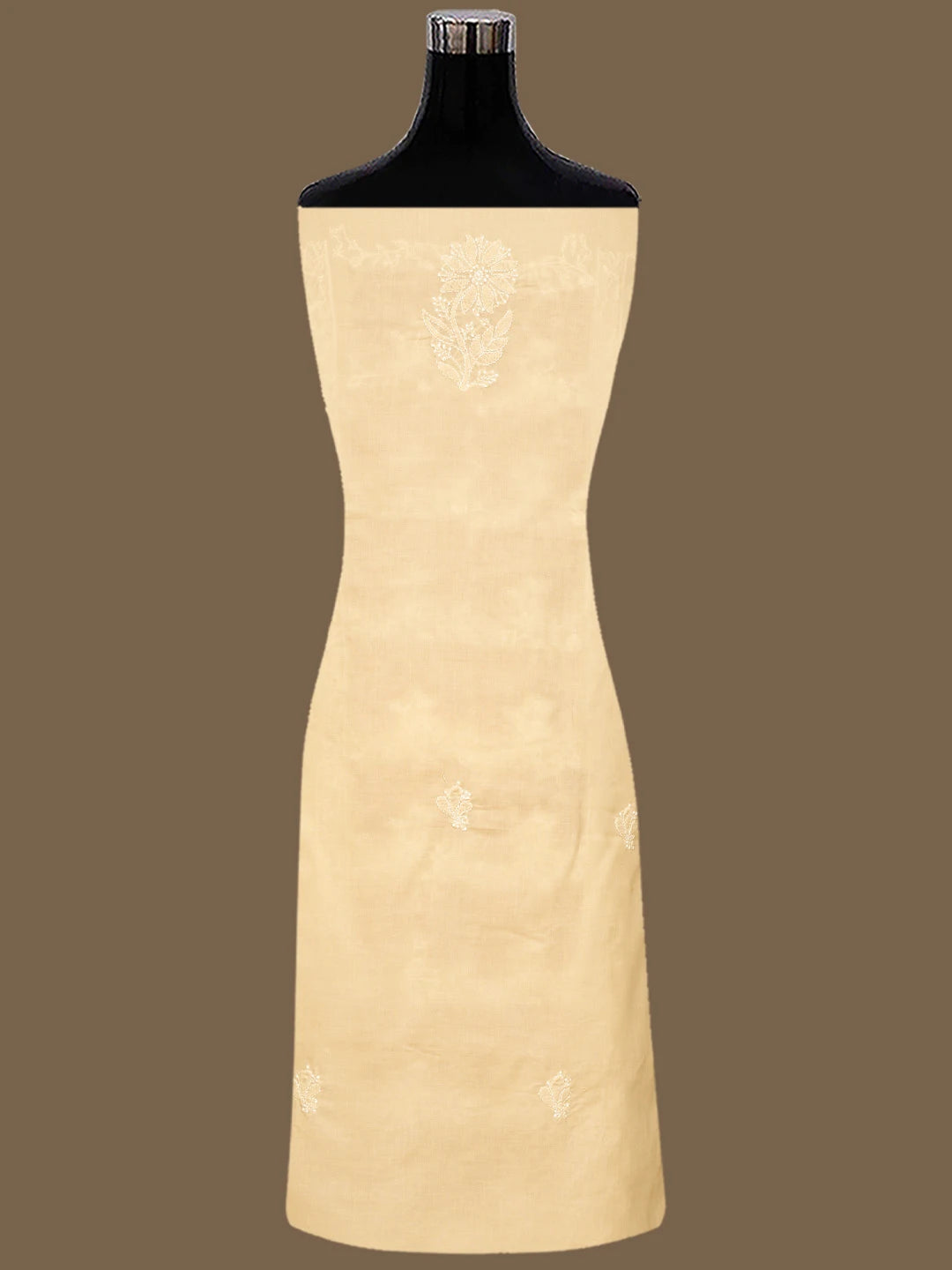 Ada Hand Embroidered Peach Puff Cotton Lucknowi Chikankari Unstitched Suit Piece 01A844684