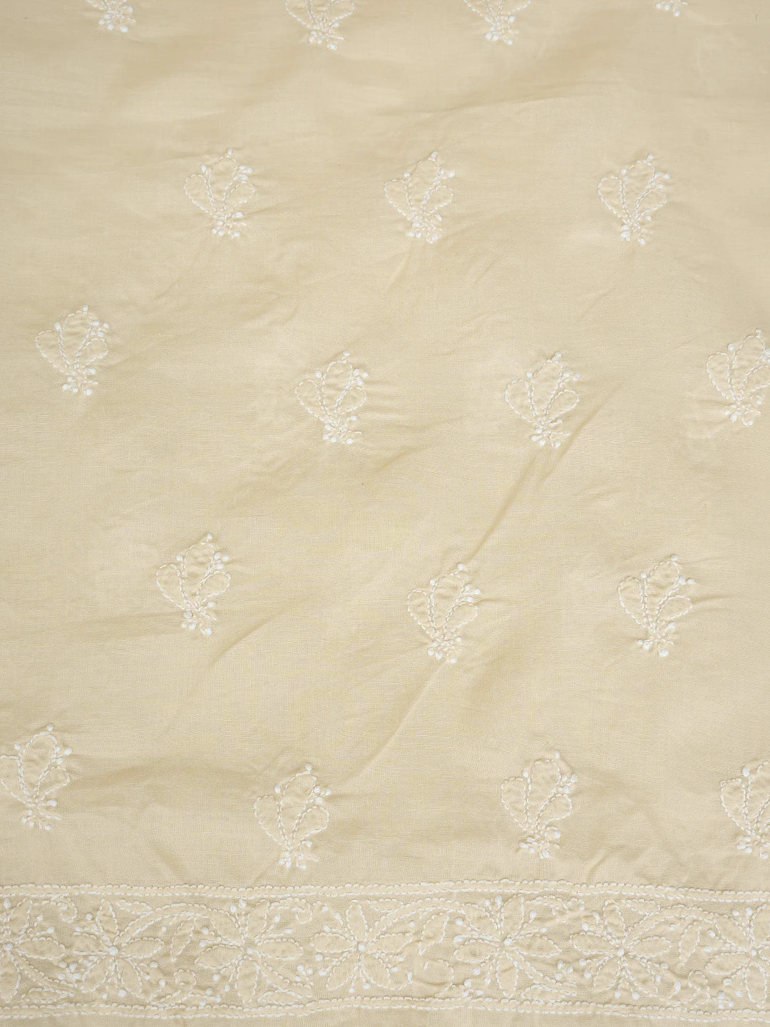 Ada Hand Embroidered Peach Puff Cotton Lucknowi Chikankari Unstitched Suit Piece 01A844684