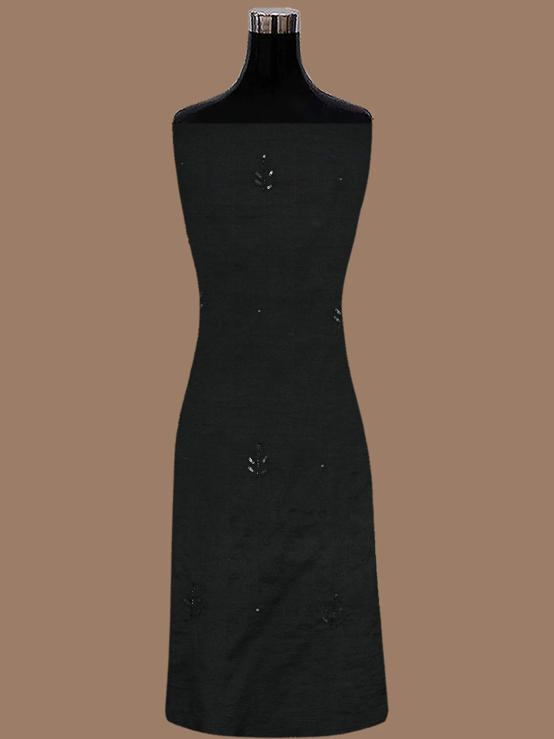 Ada Hand Embroidered Black Chanderi Lucknowi Chikankari Unstitched Kurta Dupatta Set With Sequinned Work 01A780330
