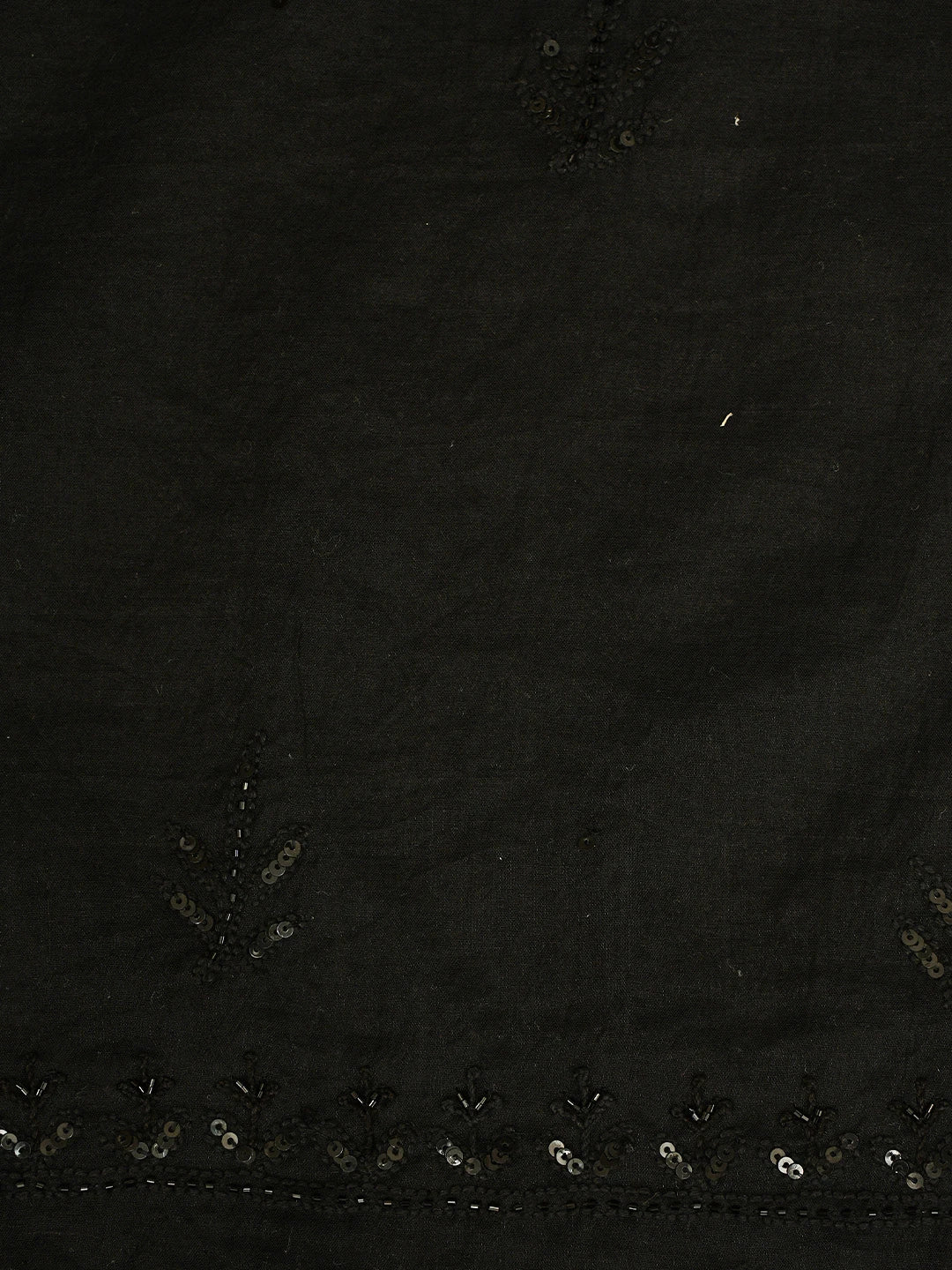 Ada Hand Embroidered Black Chanderi Lucknowi Chikankari Unstitched Kurta Dupatta Set With Sequinned Work 01A780330