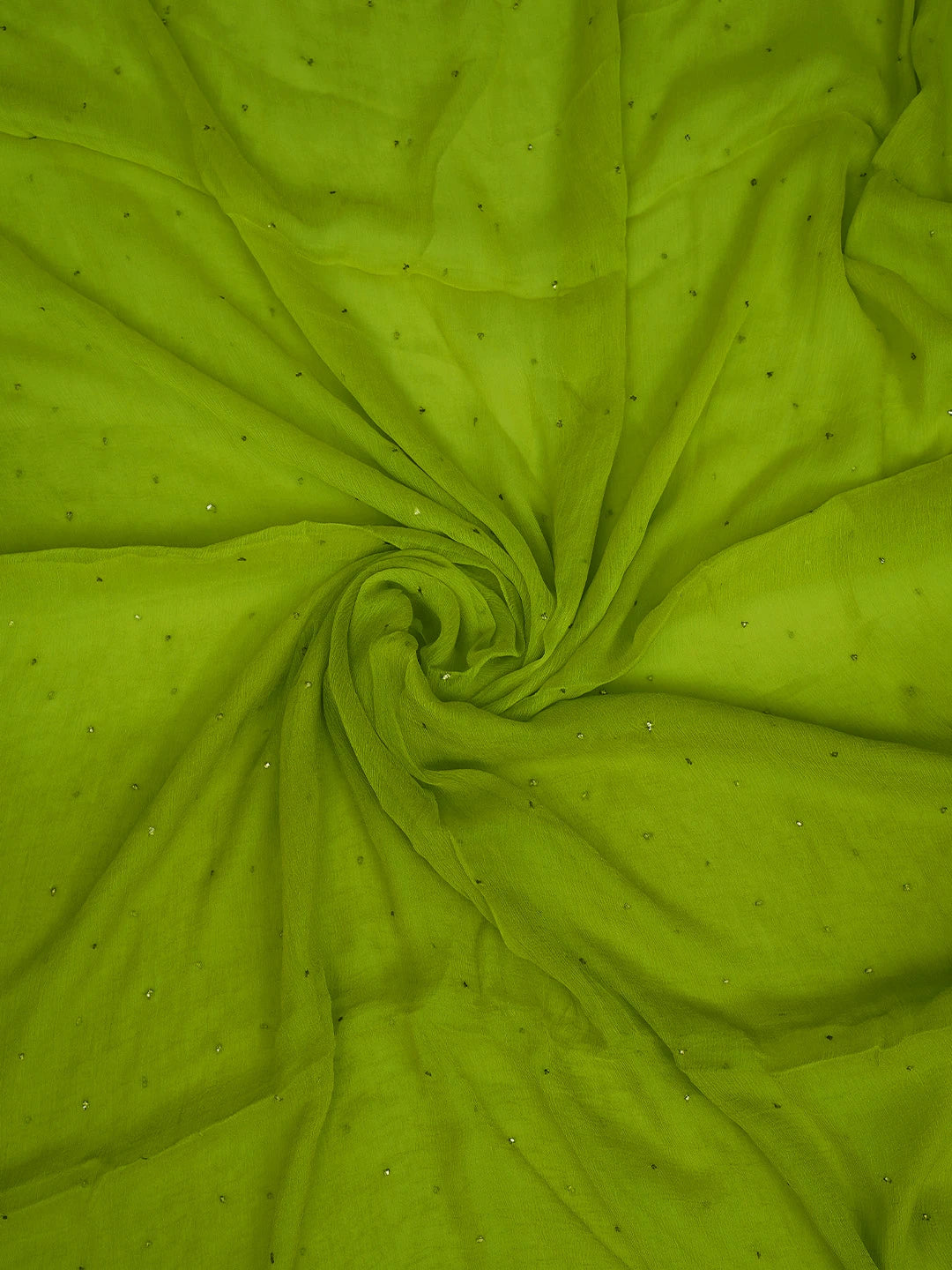 Ada Hand Embroidered Apple Green Cotton Lucknowi Chikankari Unstitched Suit Piece With Mukaish Work 01A839491