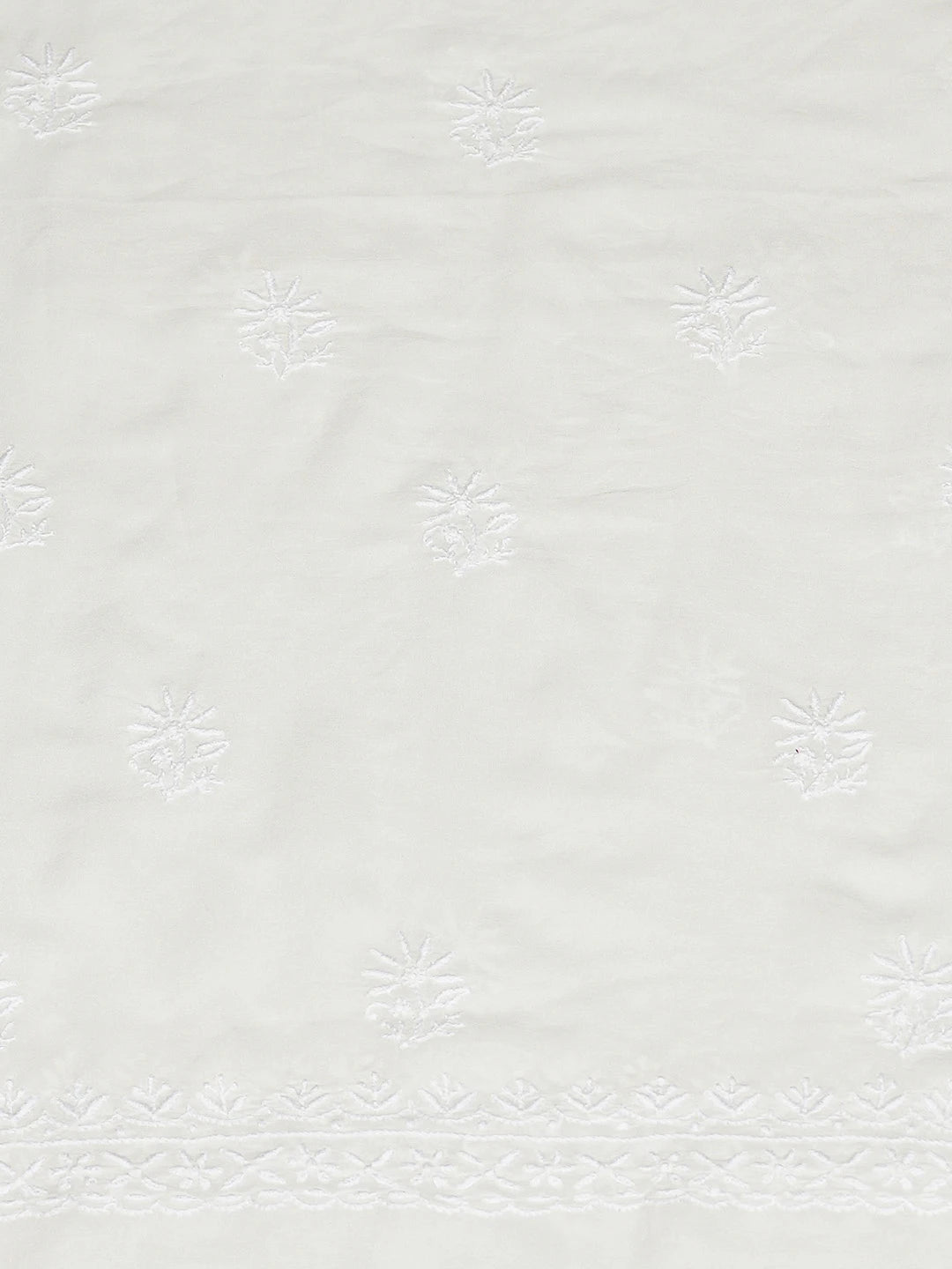 Ada Hand Embroidered White Pure Georgette Lucknowi Chikankari Unstitched Kurta Dupatta Set 01A662068