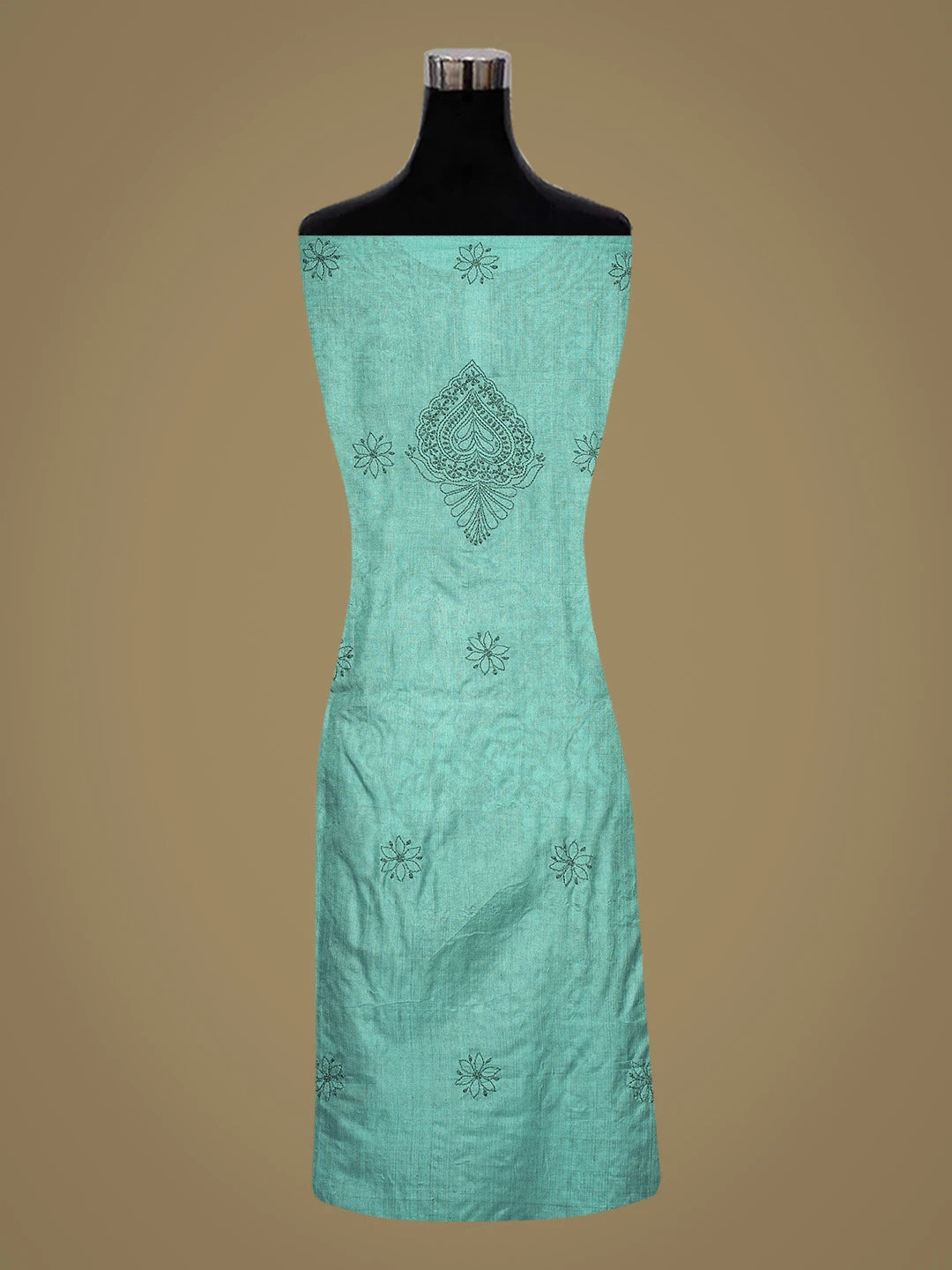 Ada Hand Embroidered Blue (Munsell) Silk Lucknowi Chikankari Unstitched Suit Piece 01A815862