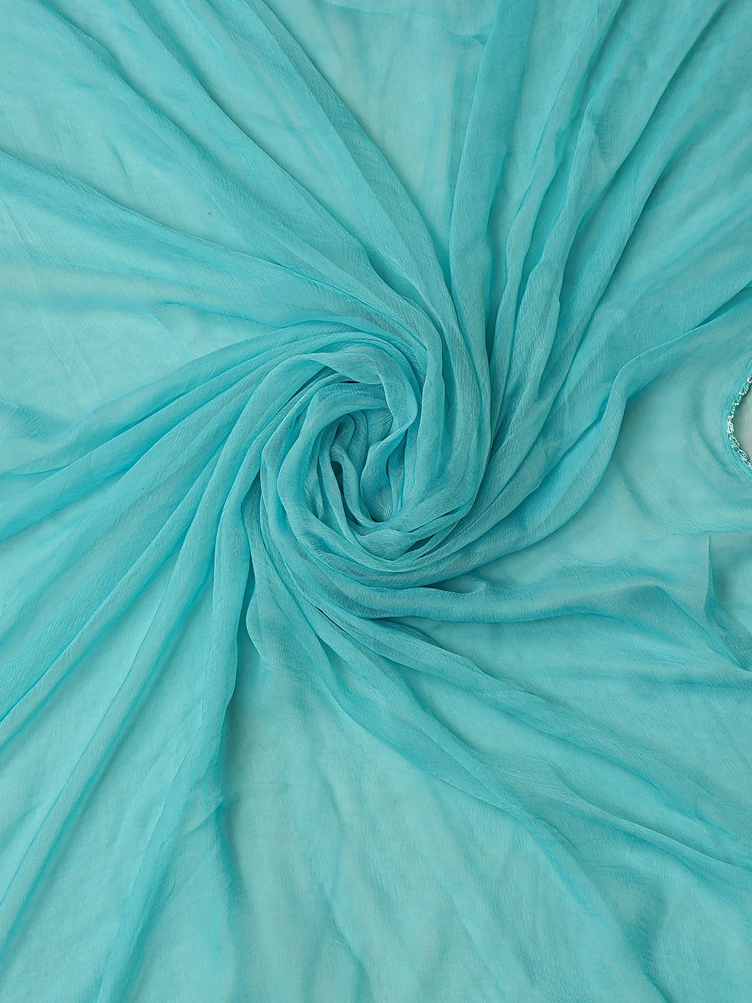 Ada Hand Embroidered Blue (Munsell) Silk Lucknowi Chikankari Unstitched Suit Piece 01A815862