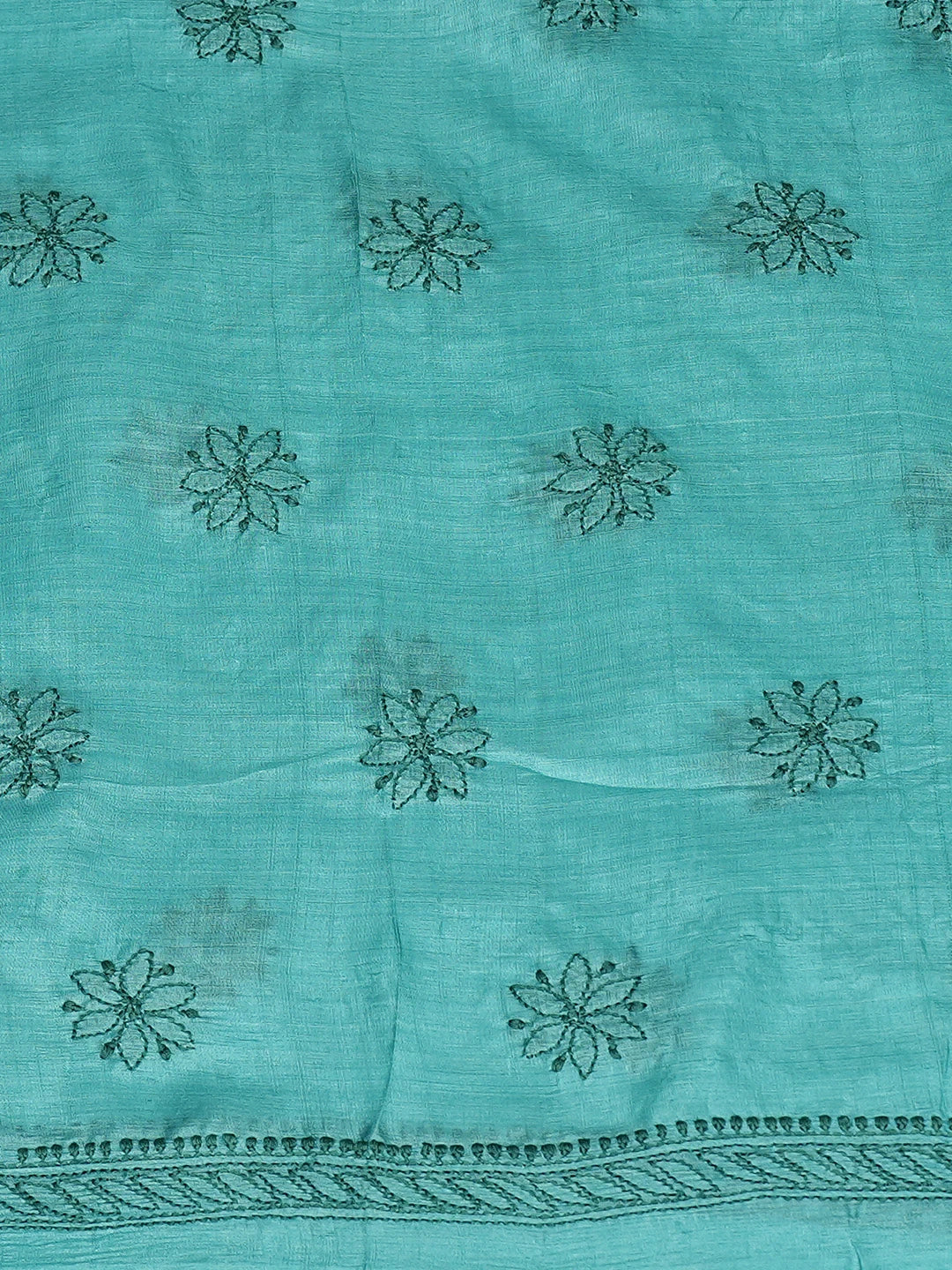 Ada Hand Embroidered Blue (Munsell) Silk Lucknowi Chikankari Unstitched Suit Piece 01A815862