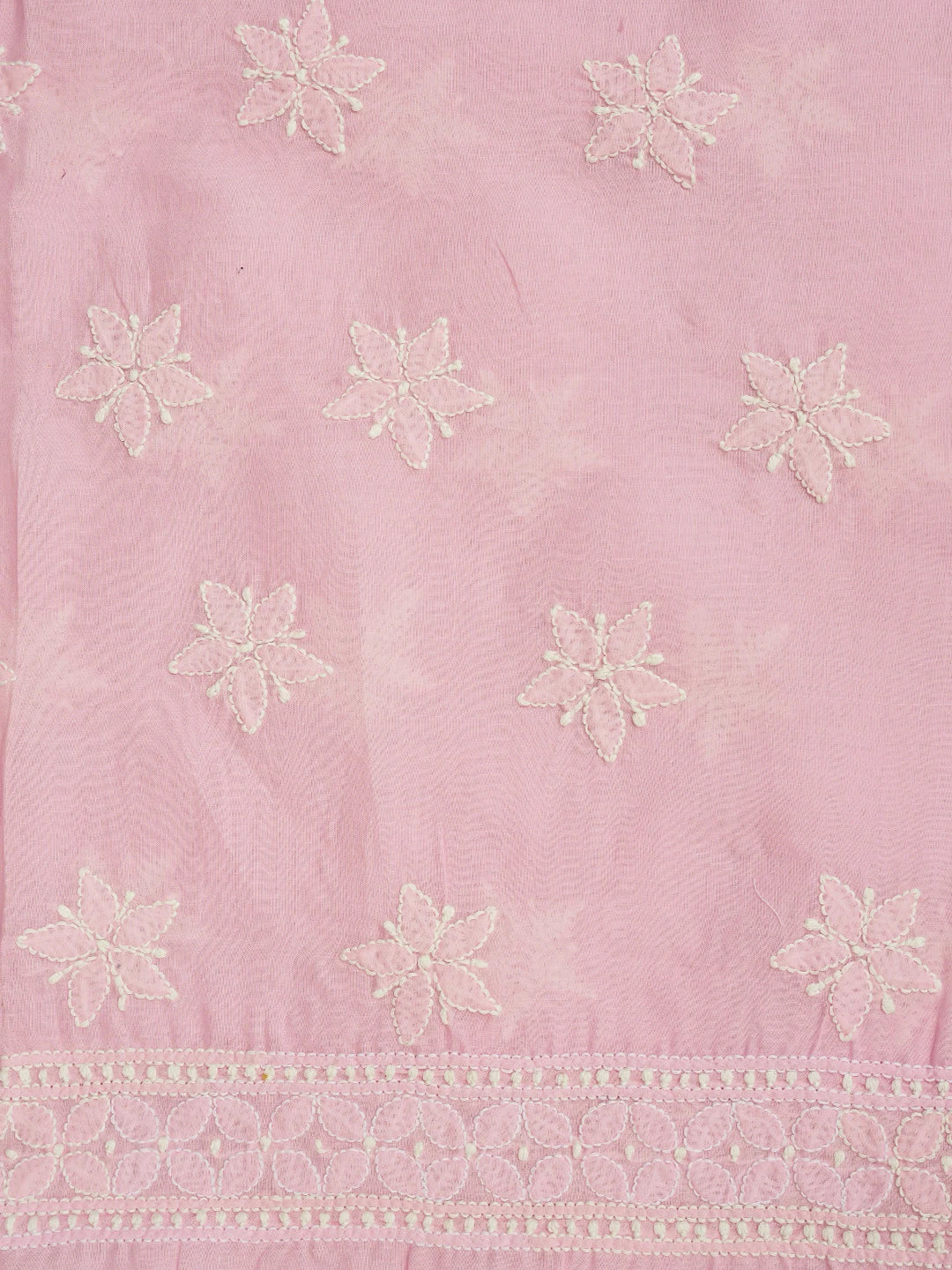 Ada Hand Embroidered Pink Cotton Lucknowi Chikankari Unstitched Suit Piece 01A844687