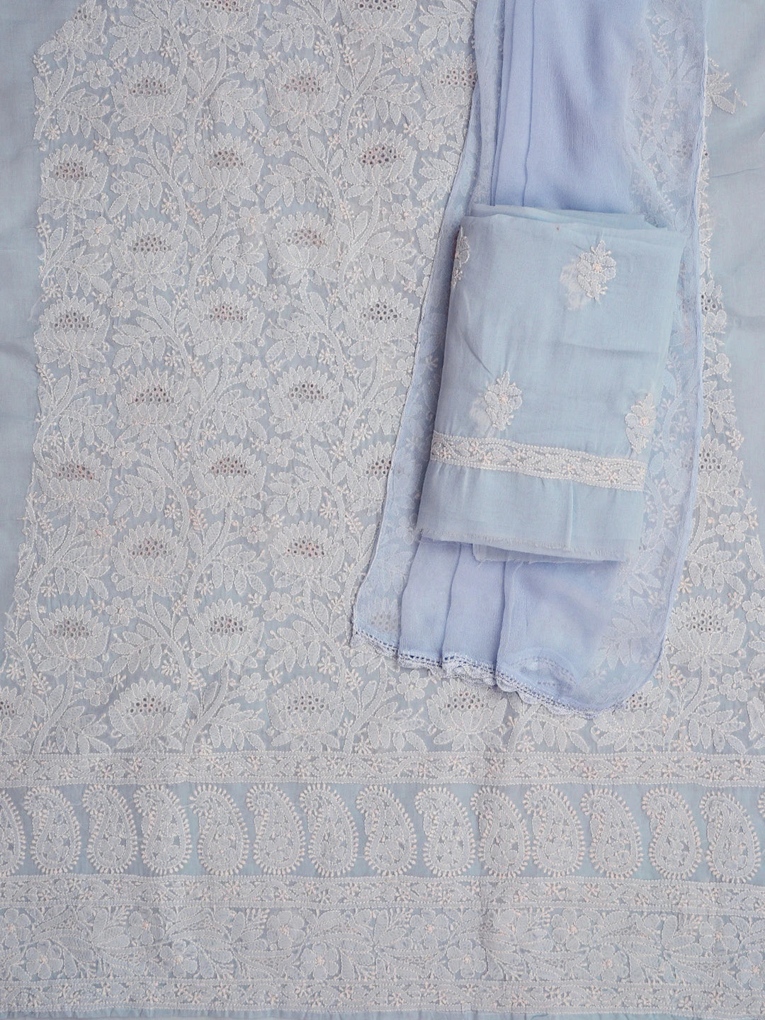 Ada Hand Embroidered Mauve Cotton Lucknowi Chikankari Unstitched Suit Piece 01A844693