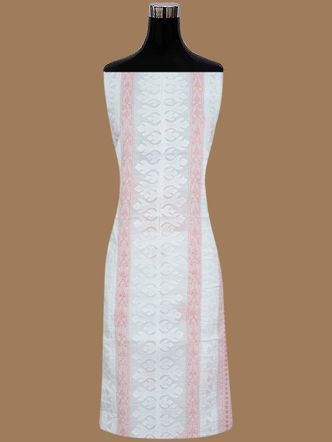 Ada Hand Embroidered White Cotton Lucknowi Chikankari Unstitched Suit Piece With Mukaish Work 01A845290