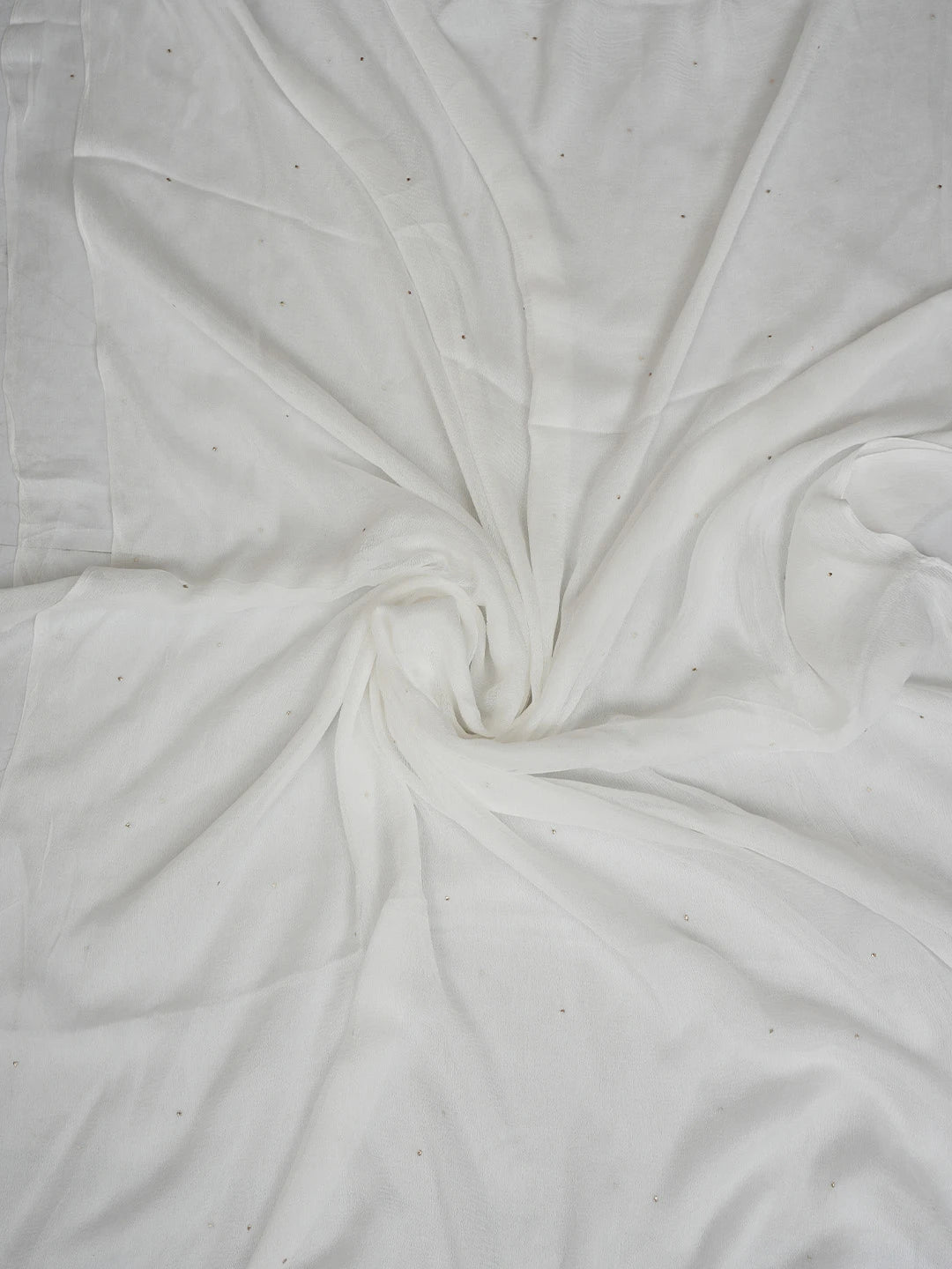 Ada Hand Embroidered White Cotton Lucknowi Chikankari Unstitched Suit Piece With Muqaish Work 01A845270