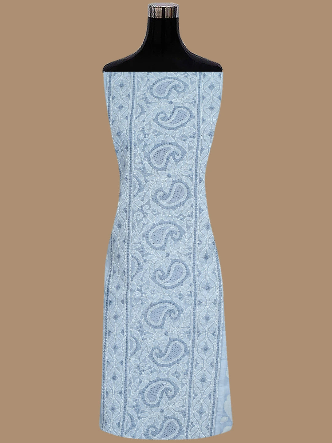 Ada Hand Embroidered Jordy Blue Cotton Lucknowi Chikankari Unstitched Suit Piece 01A845221